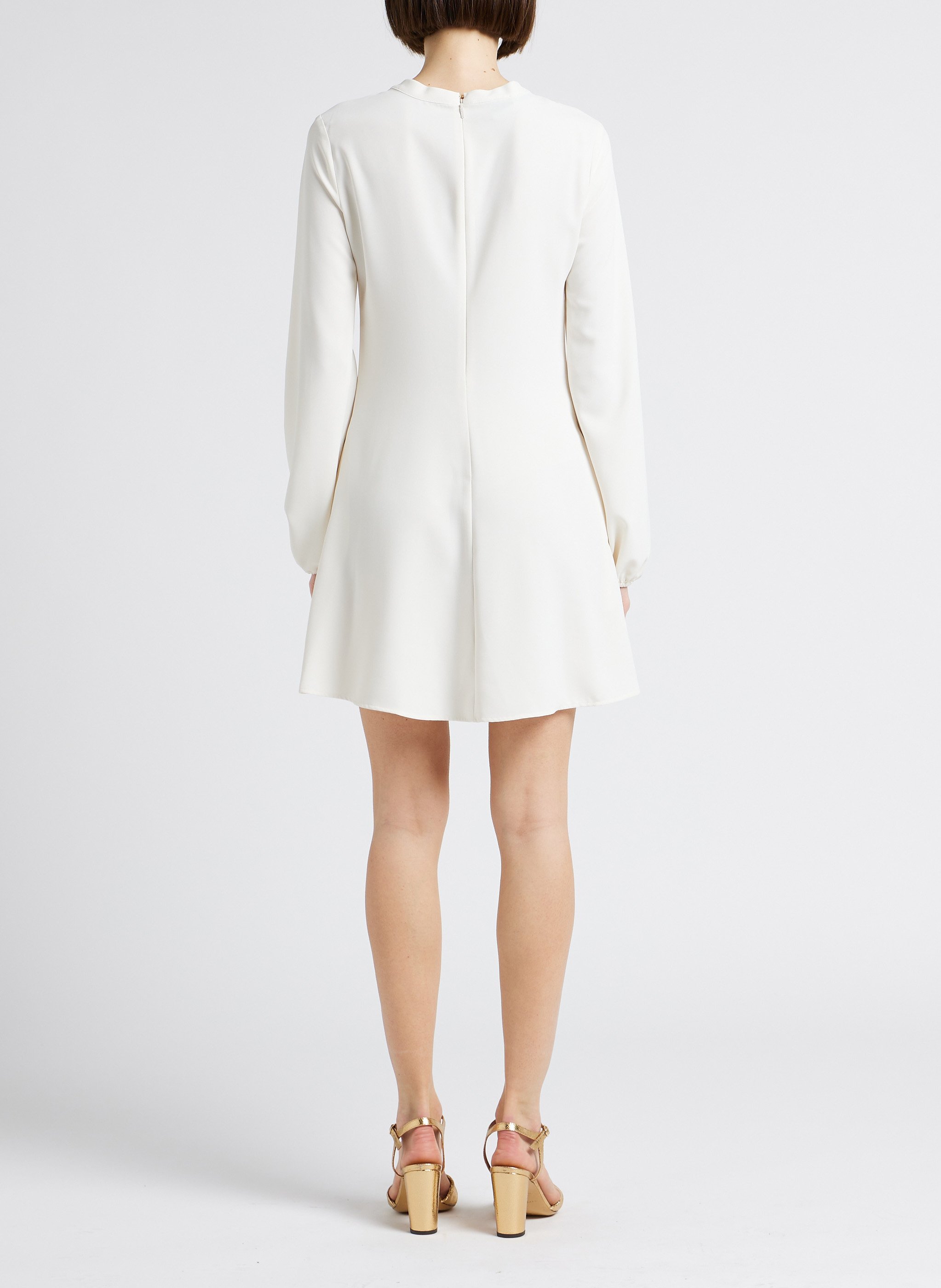 Korte jurk met V-hals PINKO Wit