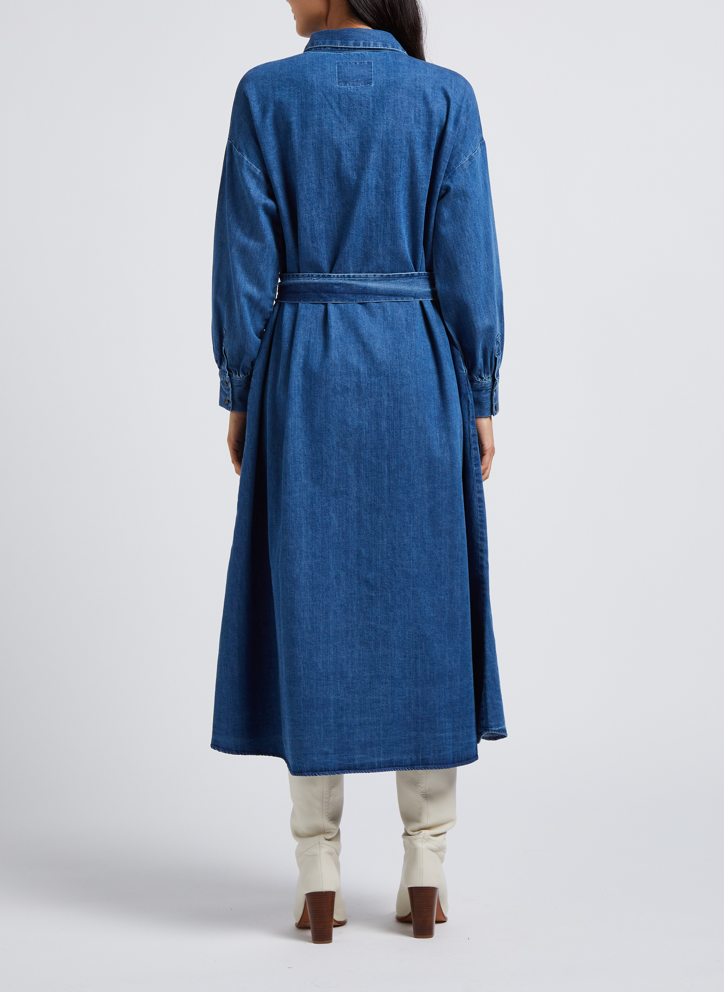 Langes Hemdkleid aus Baumwolle RITA ROW Blau
