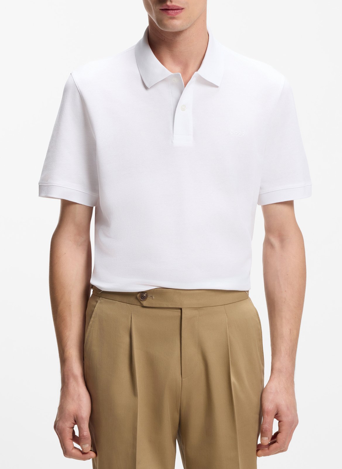Short-sleeve solid color polo BOSS