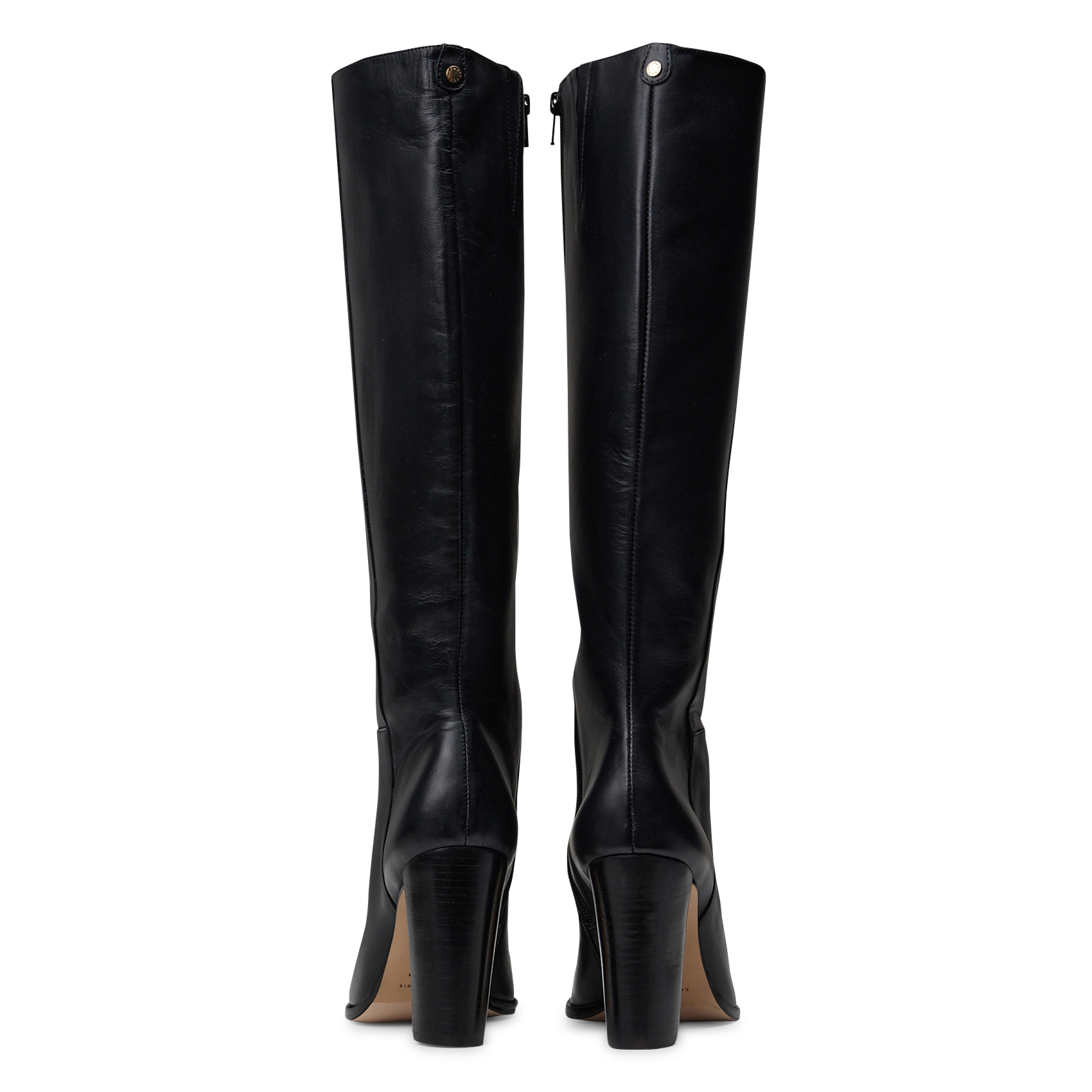 High-top heeled leather boots COSMOPARIS Black