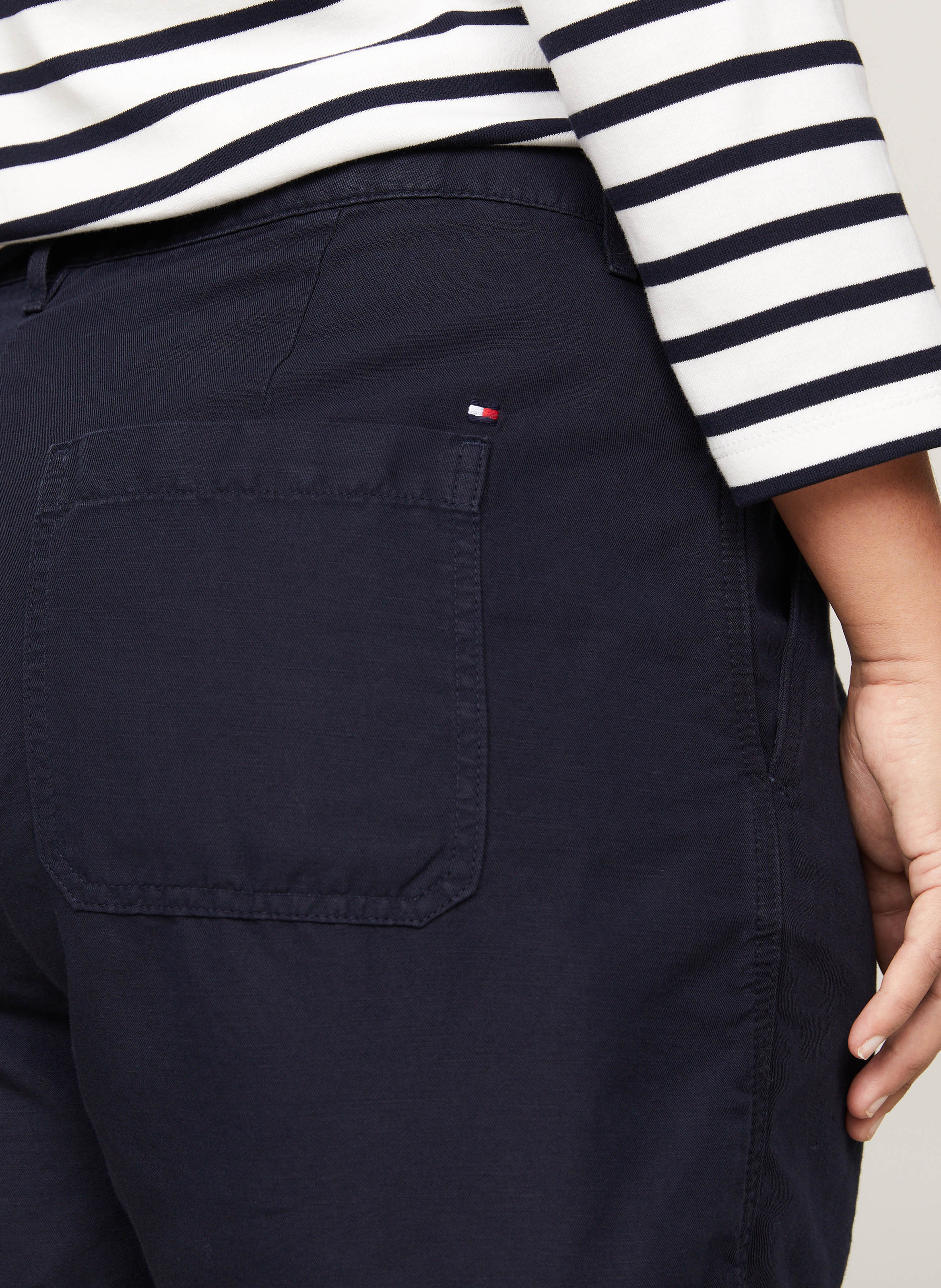 Short droit en coton organique mélangé TOMMY HILFIGER Bleu