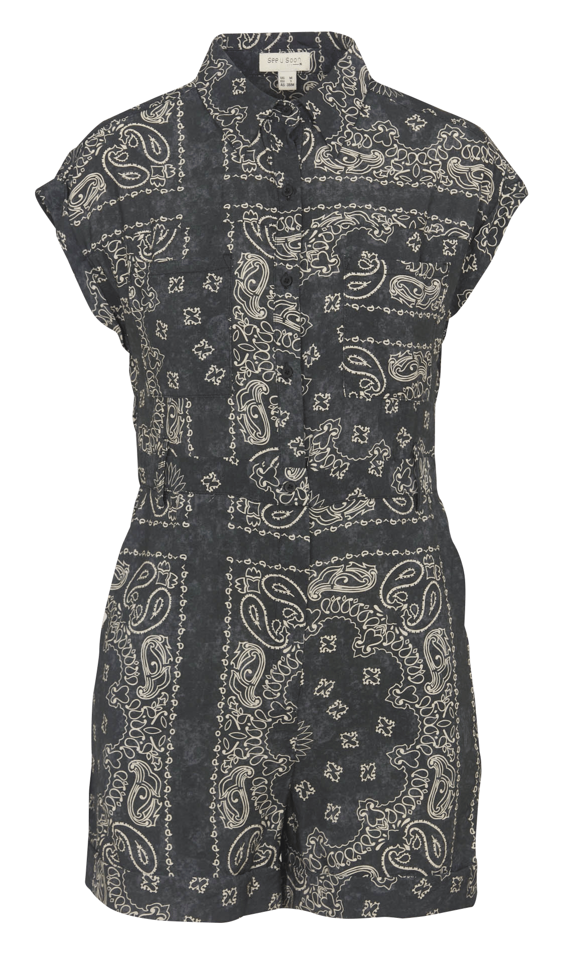 Combi-short imprimé SEE U SOON Noir