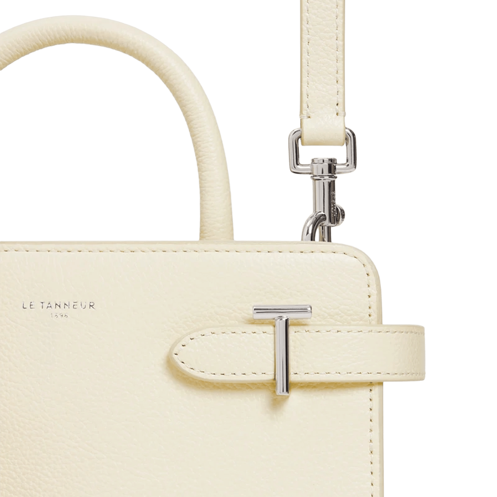 Bowlingtasche aus genarbtem Leder mit Reißverschluss LE TANNEUR Weiss