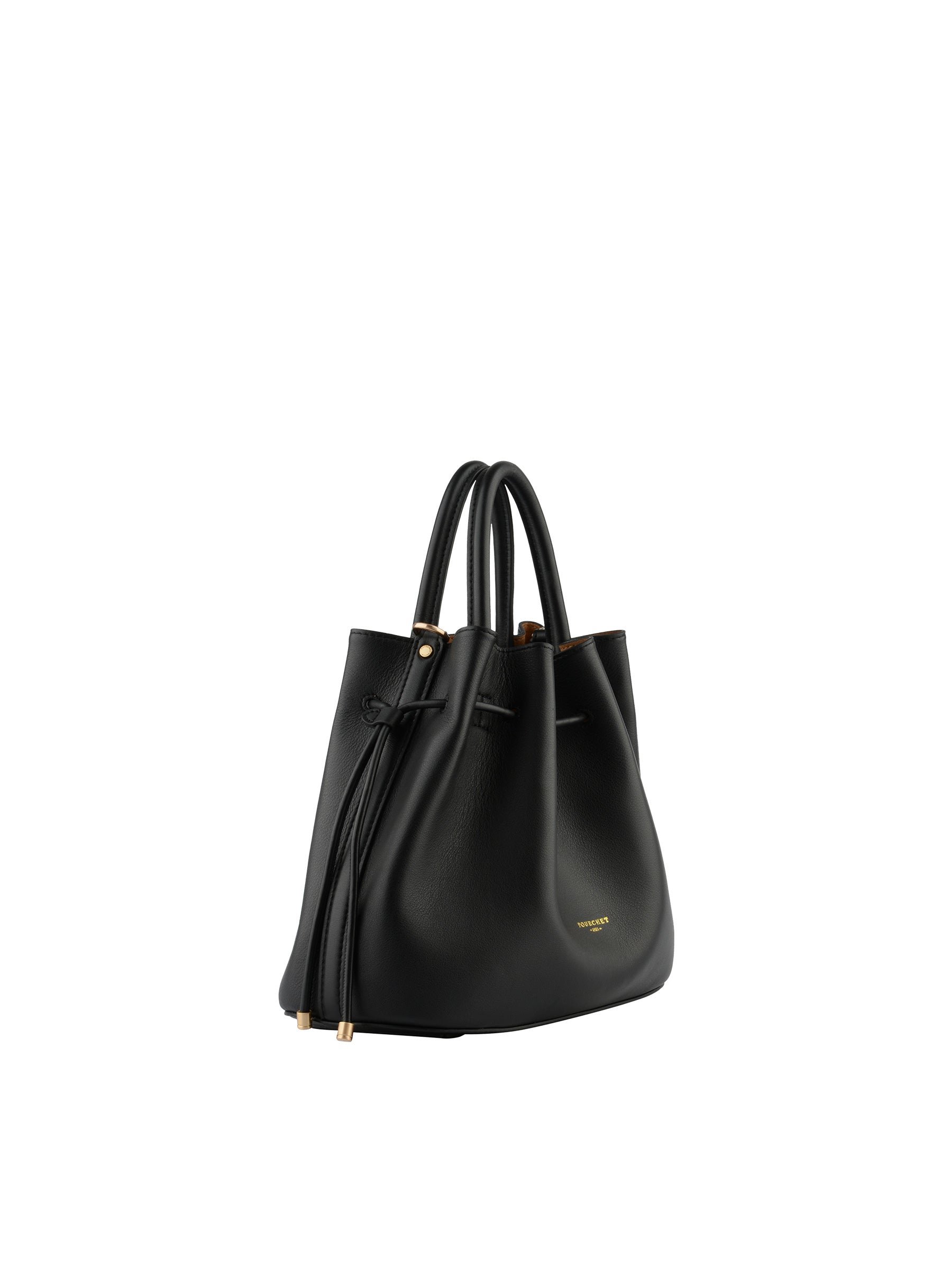 Calfskin leather handbag POURCHET Black