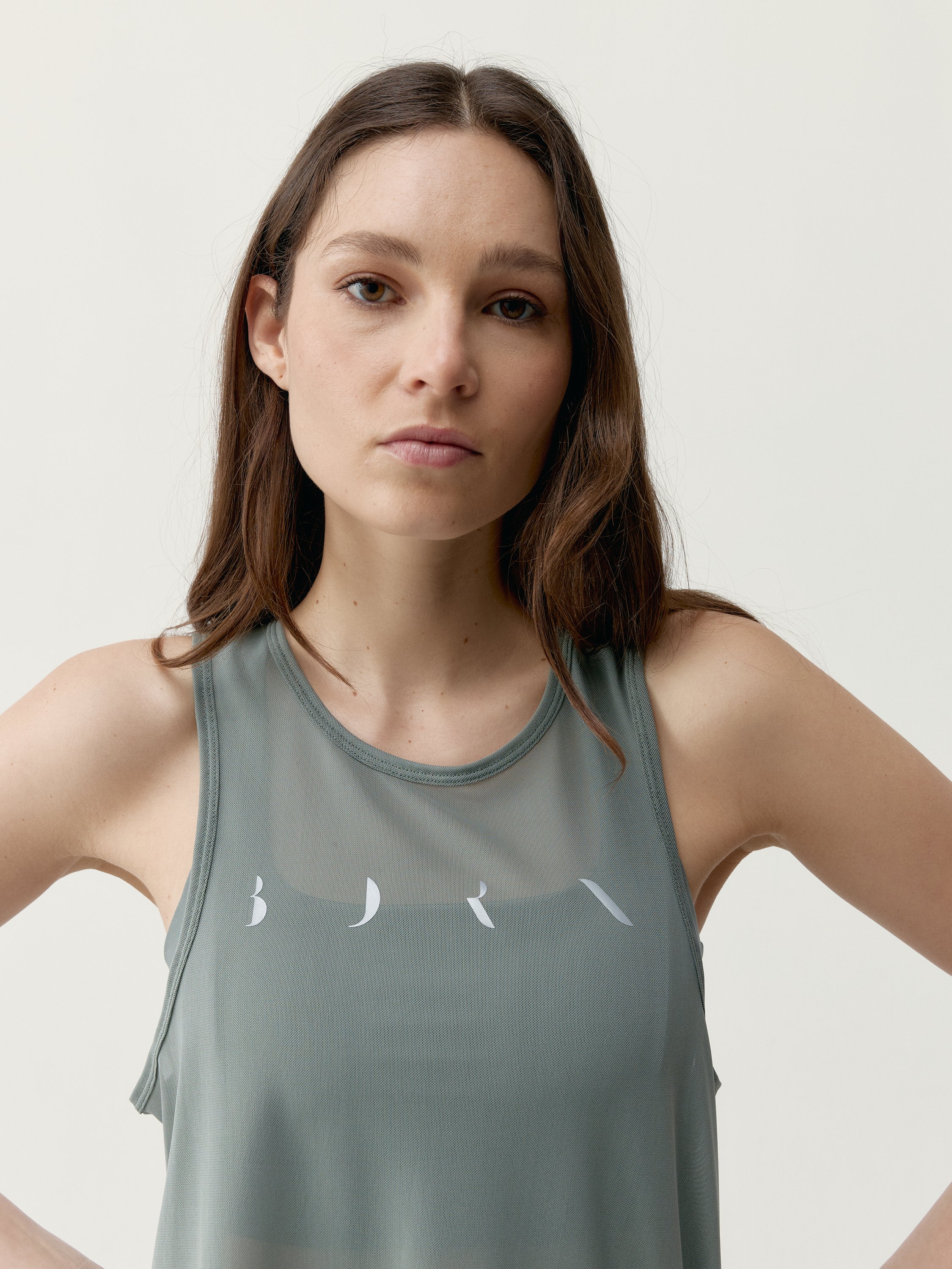 T-shirt de sport performance sans manches bora BORN Vert