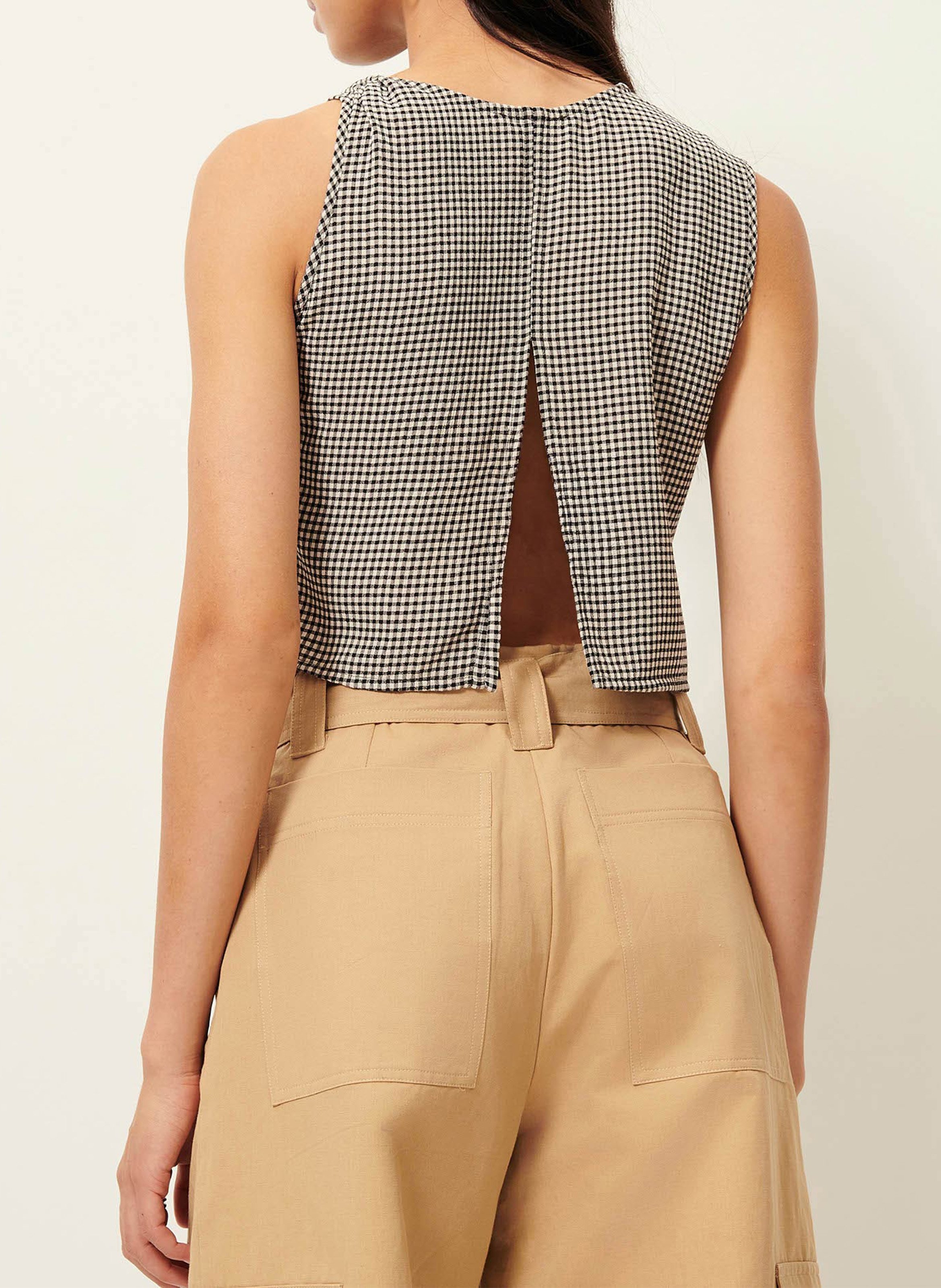 Oberteil mit asymmetrischem Kragen und Print SESSUN Grau