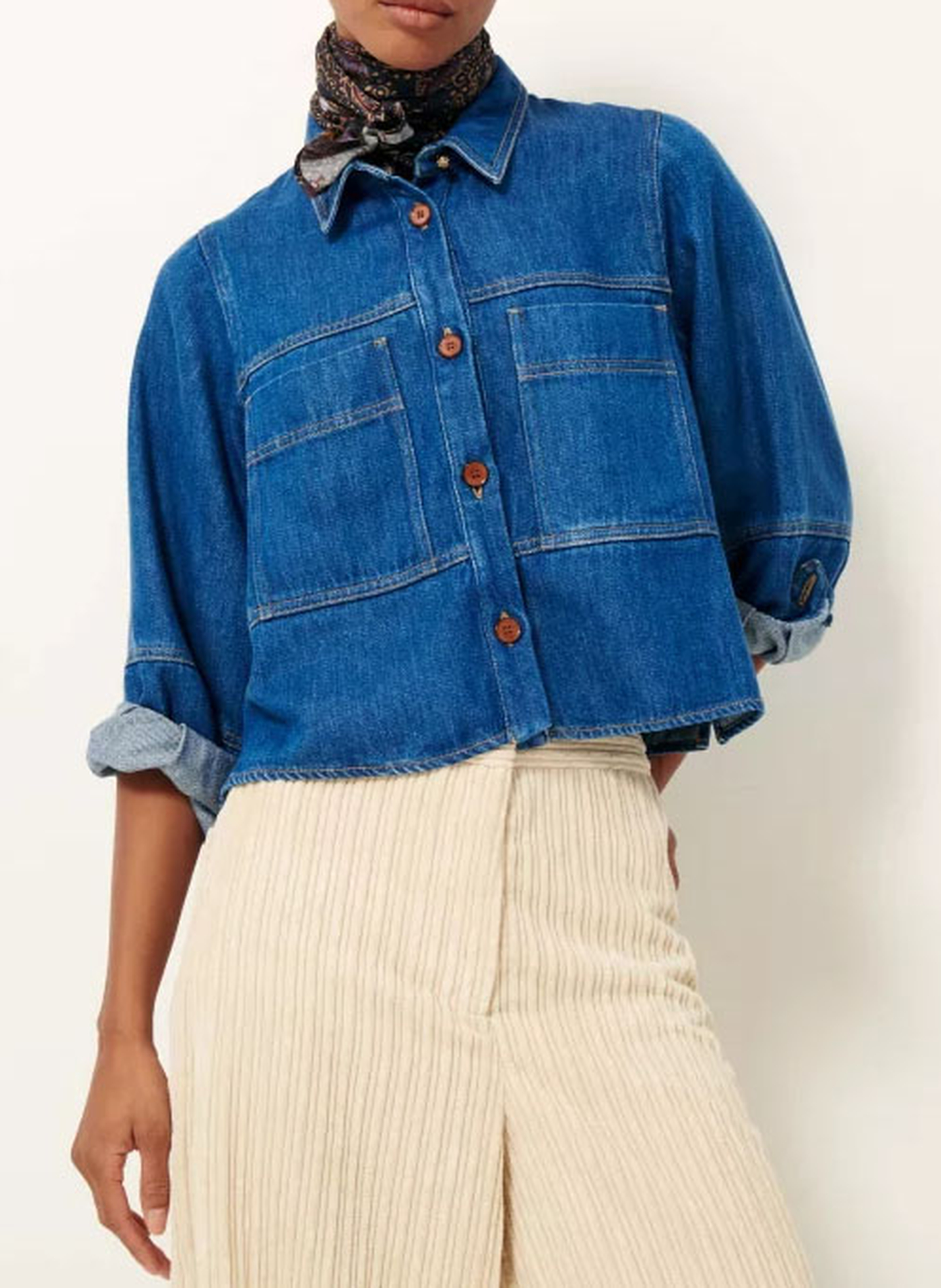 Denim jacket with classic collar SESSUN Blue