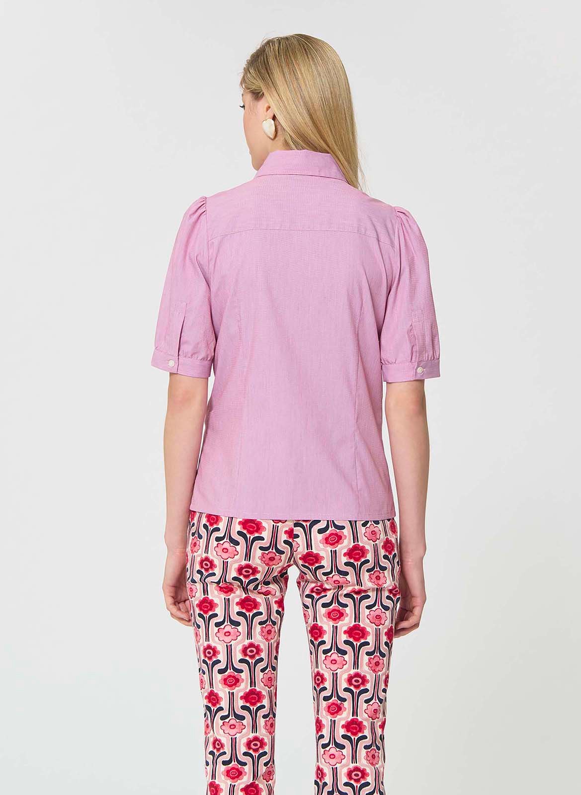 Striped puff sleeve shirt TARA JARMON Red