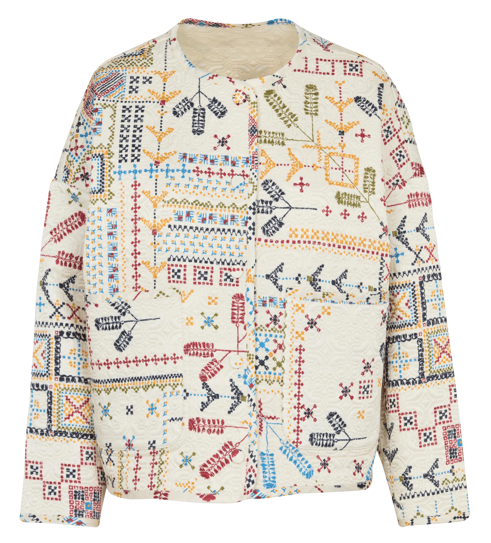 Straight printed round-neck jacket MOMONI Multicolored