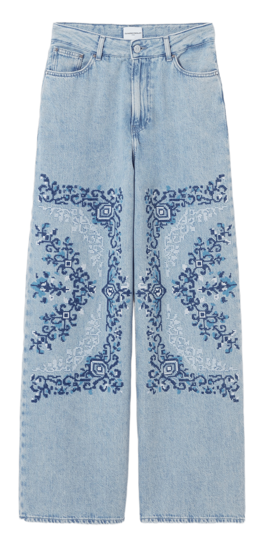 Jean large brodé CLAUDIE PIERLOT Multicolore