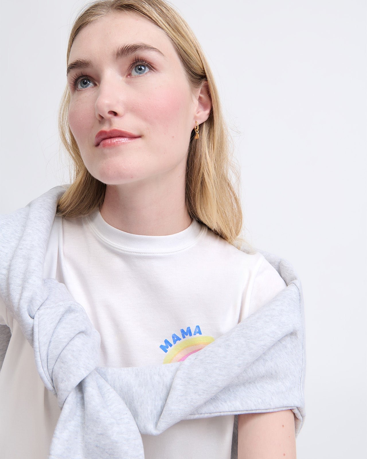 Organic cotton mama rainbow t-shirt EMOI EMOI White