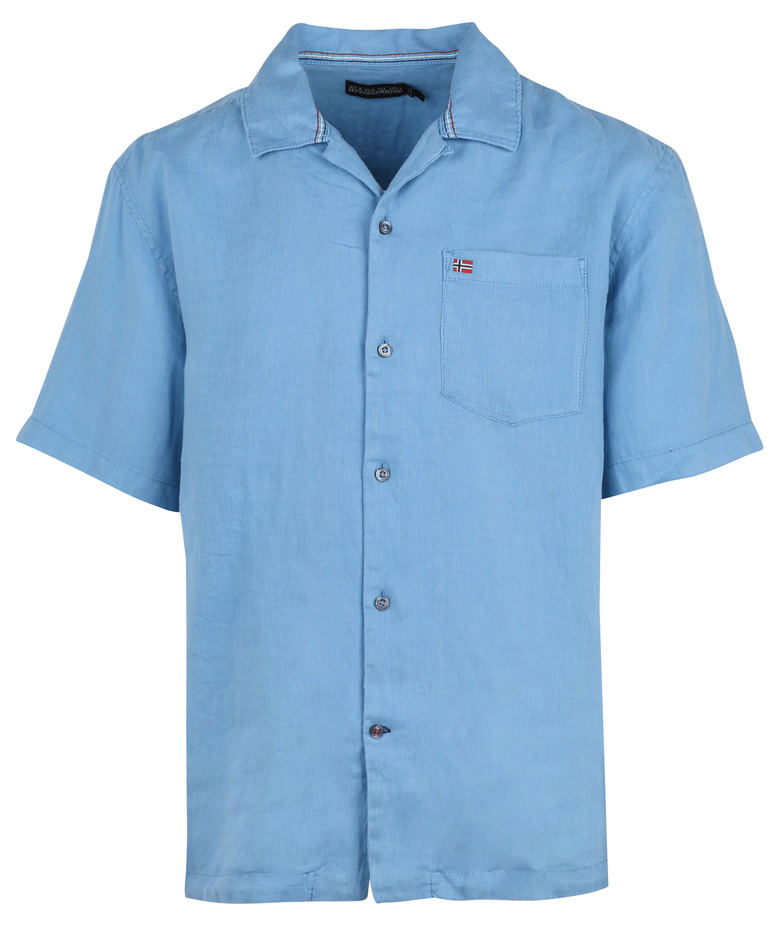 Camisa de lino recta NAPAPIJRI Azul