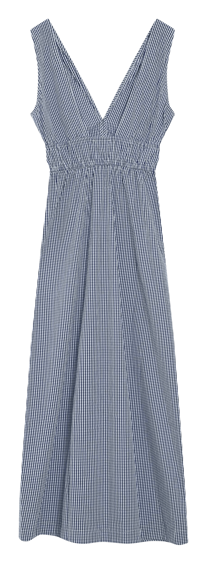 Robe longue col V à carreaux GRACE ET MILA Bleu