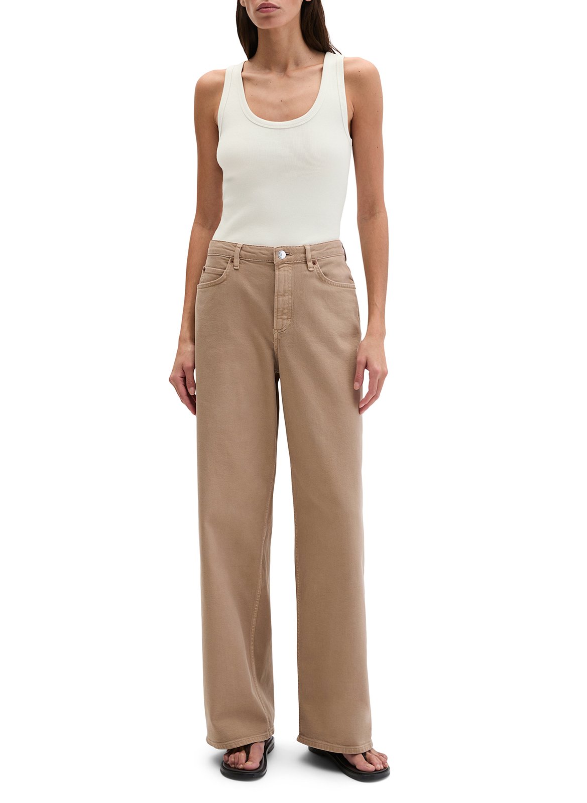 Hoge taille recht model jeans uni MARC O'POLO Bruin