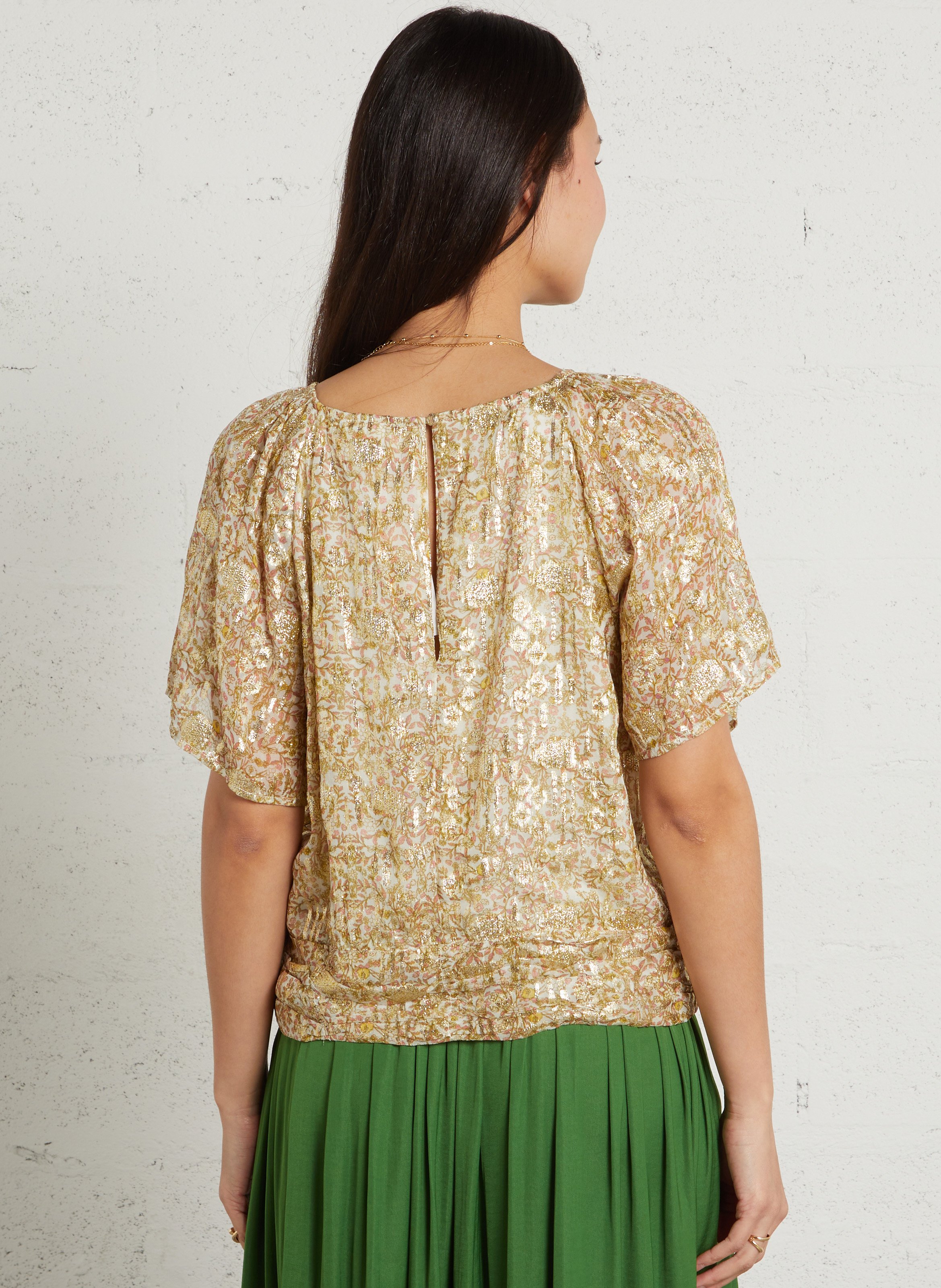 Top met ronde hals en bloemenprint MAISON 123 Geel