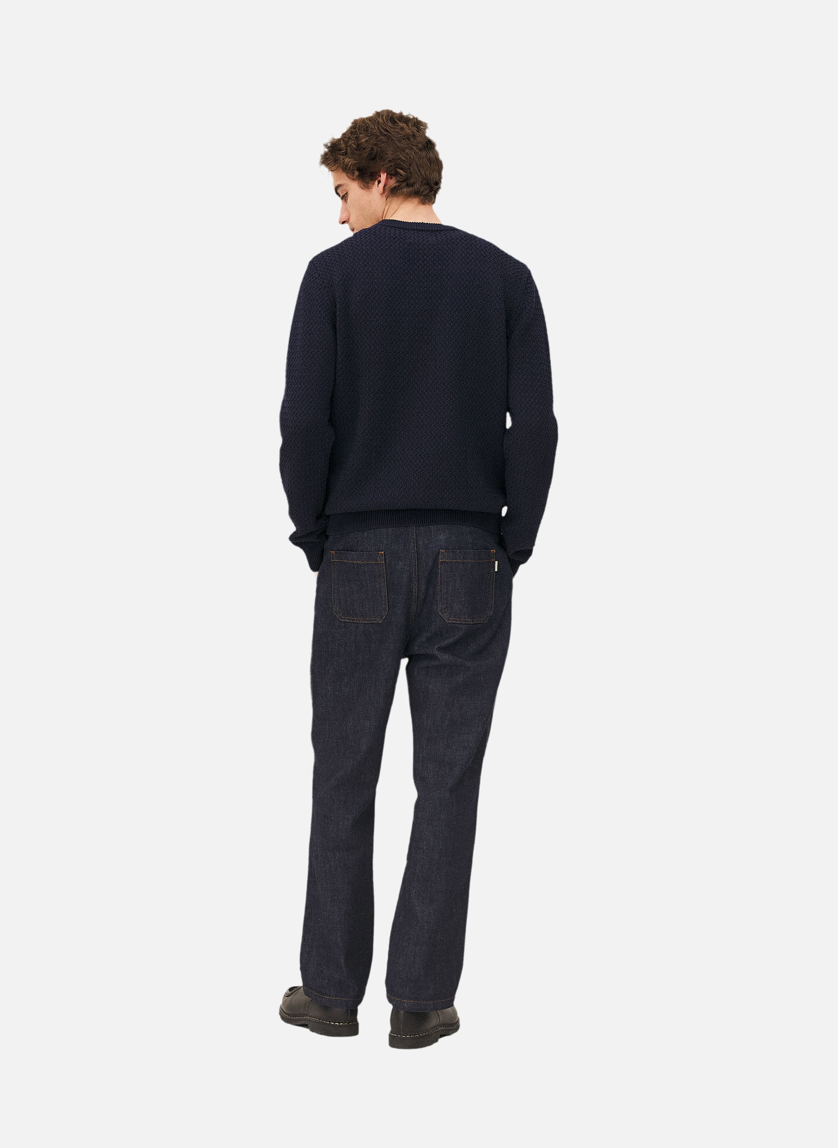 Long-sleeve polo ROMA NAVY Noyoco Blue