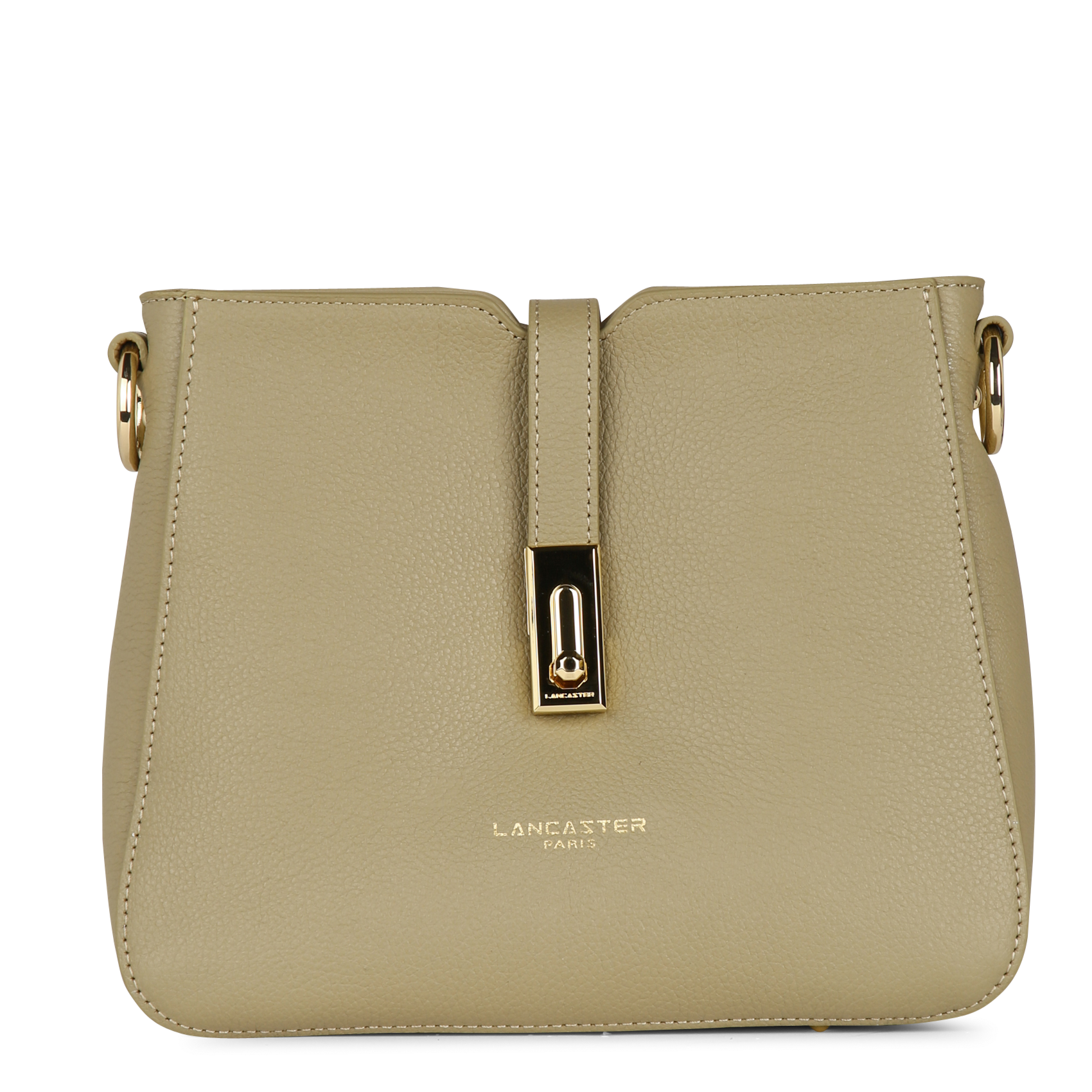 Calfskin leather messenger bag LANCASTER PARIS Khaki