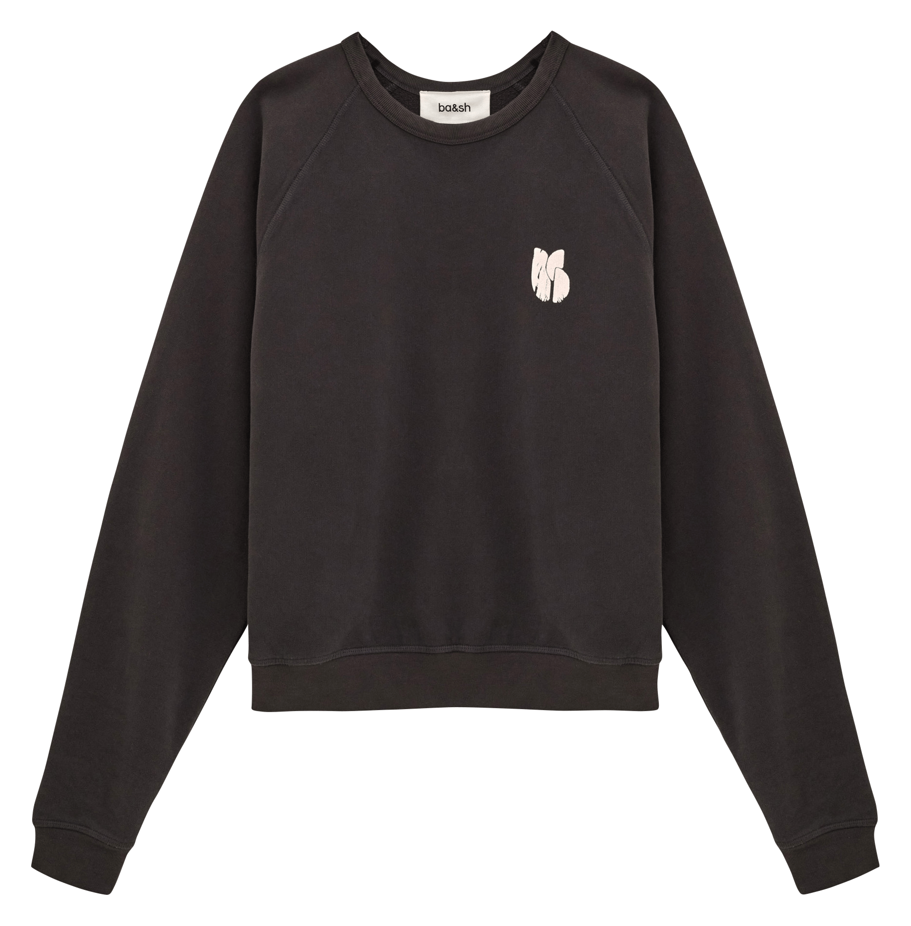 Sweat ample col rond en coton BA&SH Gris