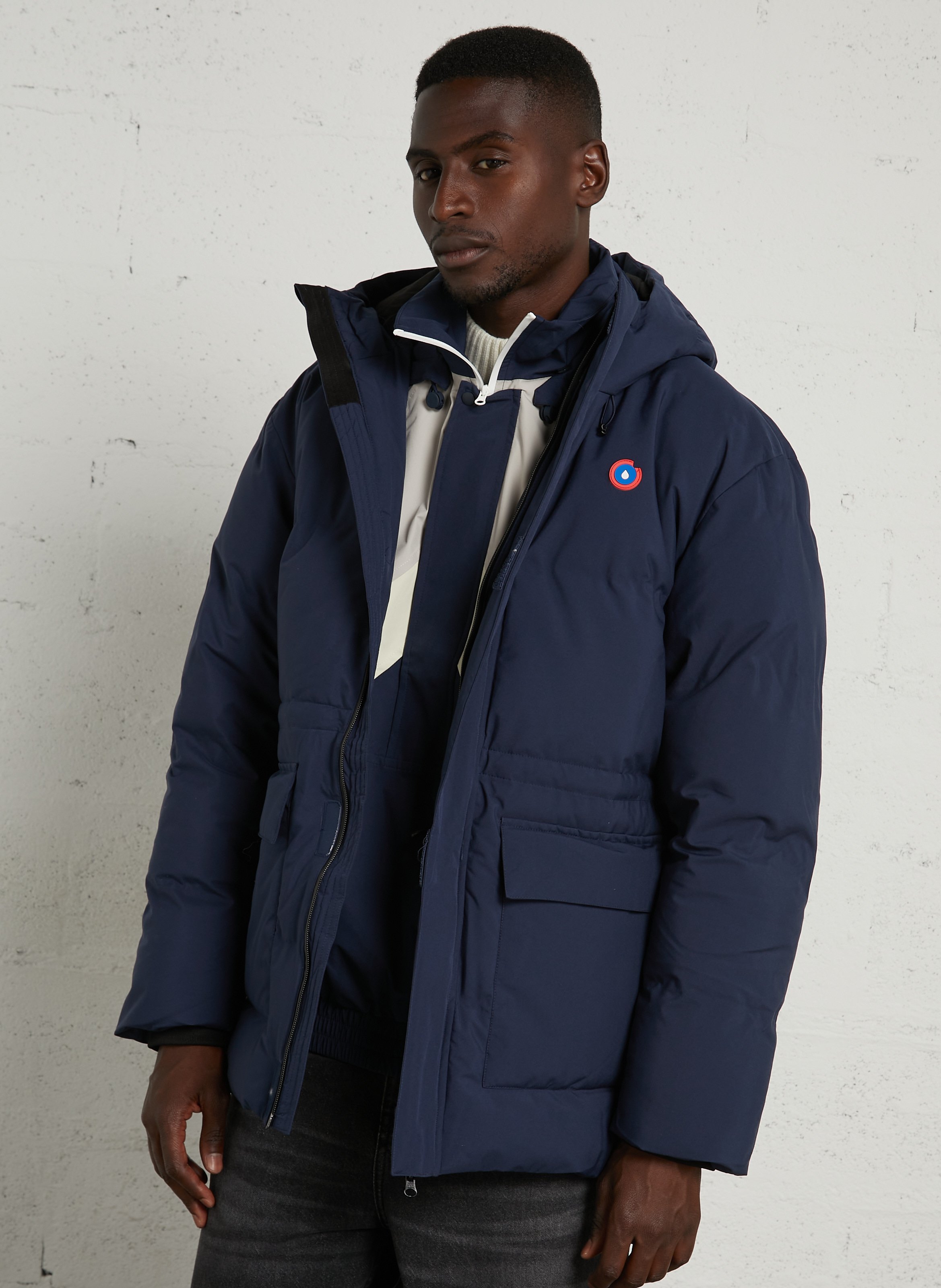 Weite wasserdichte Daunenjacke FLOTTE Blau