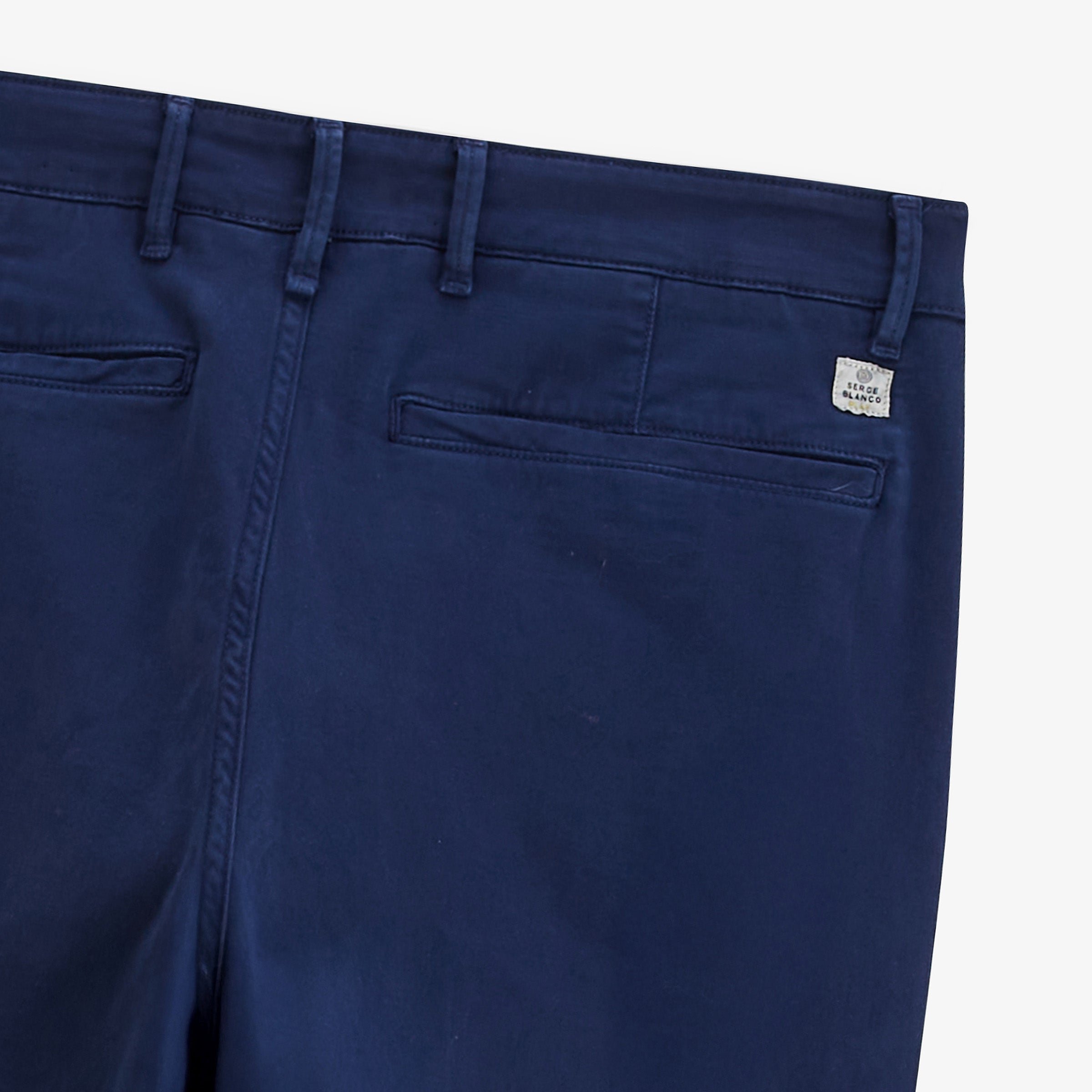 Chino 702 in stretch cotton, comfort fit, lupin blue SERGE BLANCO Blue