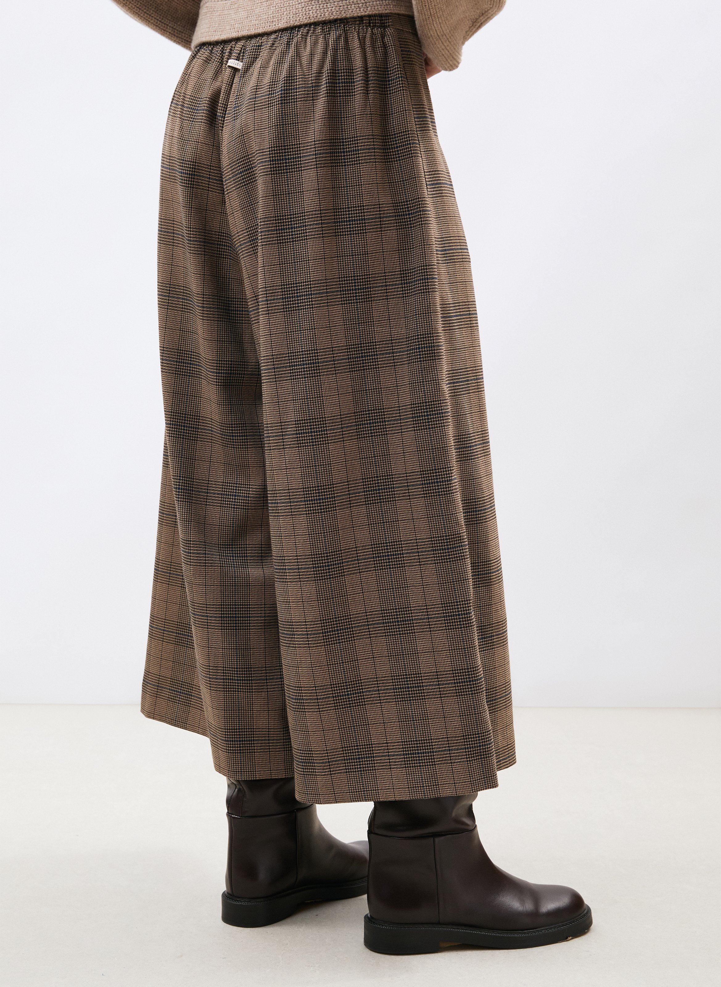 7/8 length Prince of Wales checkered trousers HUMILITY Beige