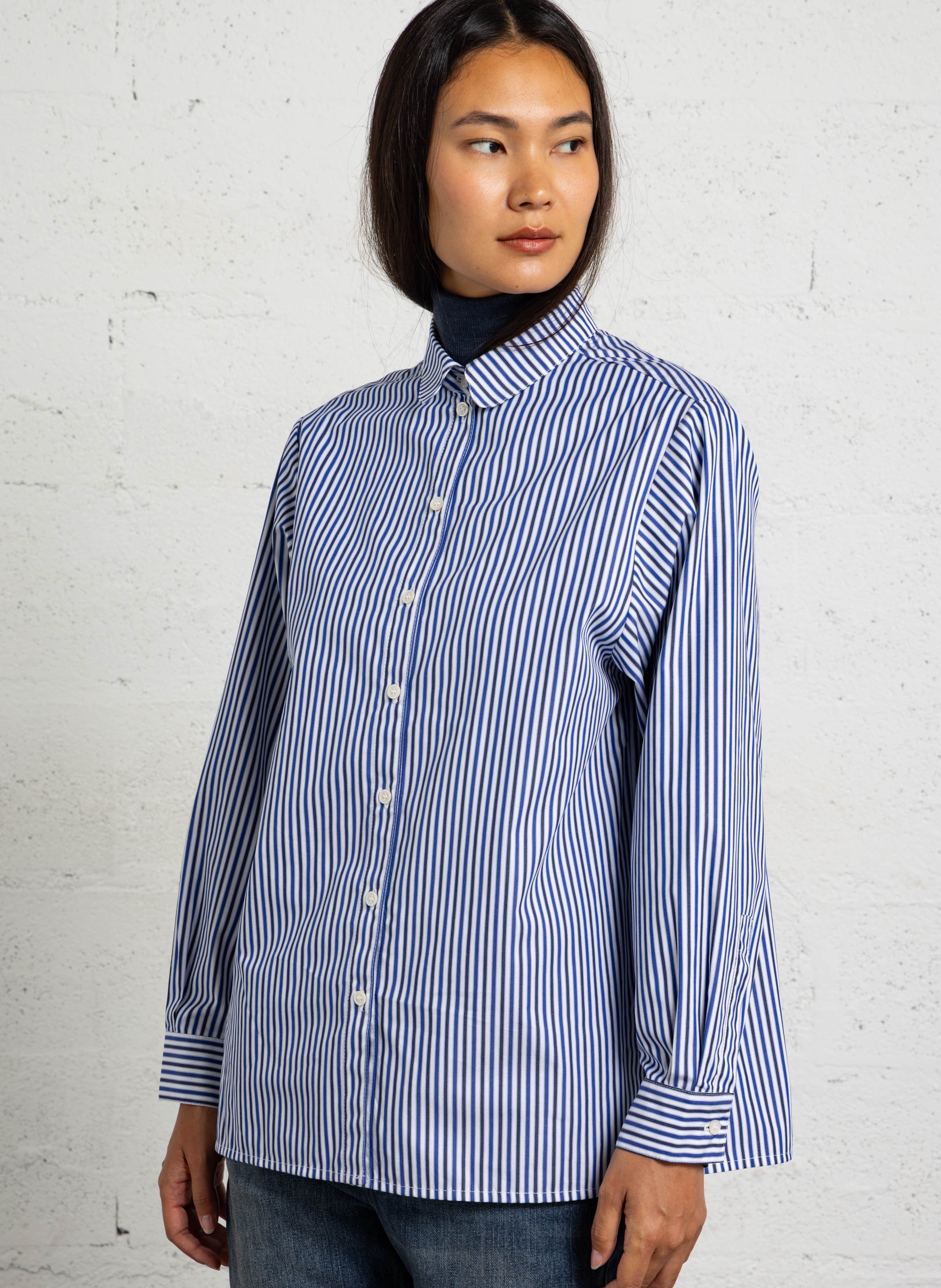 Cotton shirt with classic collar SUZIE WINKLE Blue