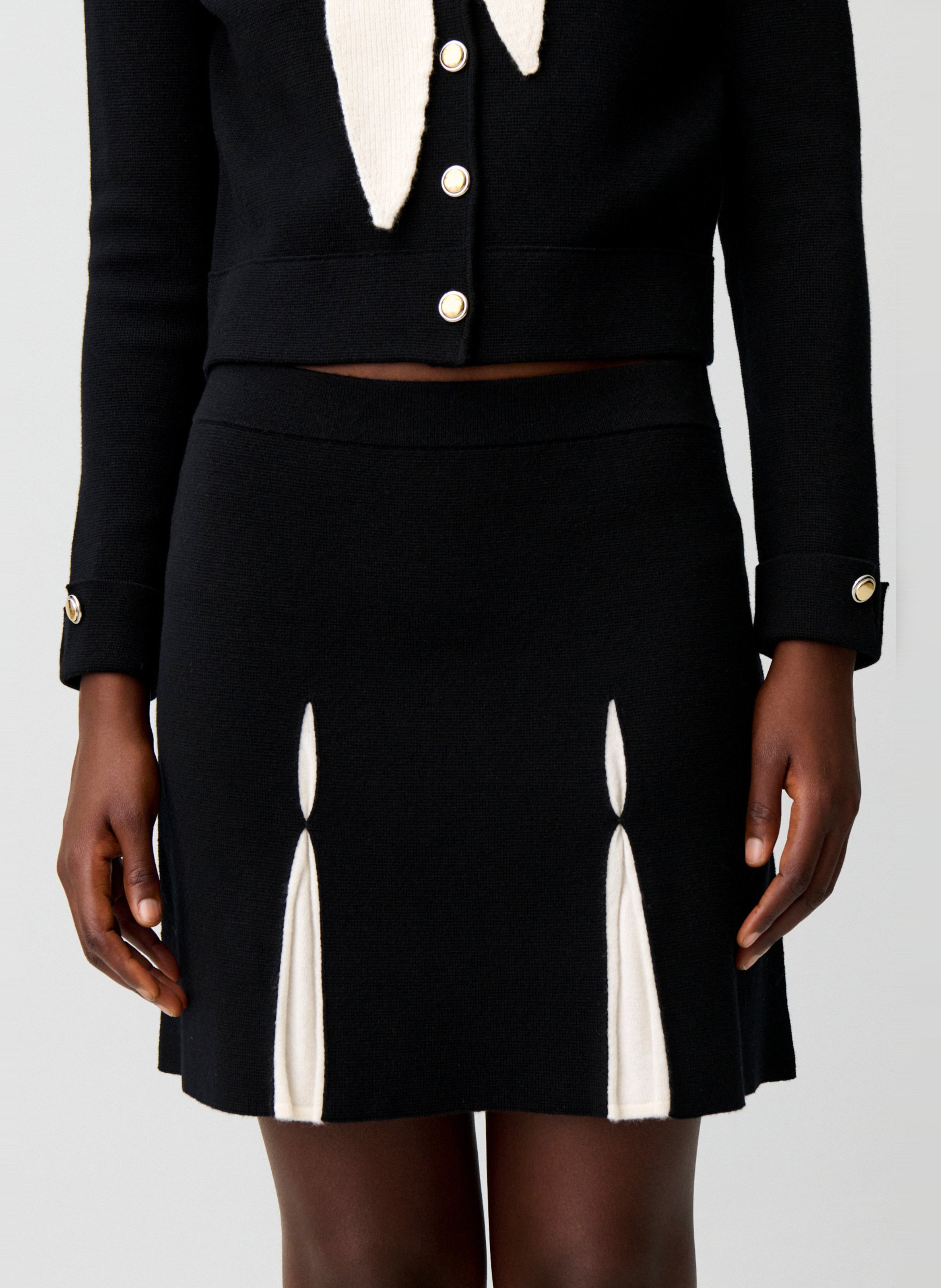 Short wool and cotton skirt CLAUDIE PIERLOT Multicolored
