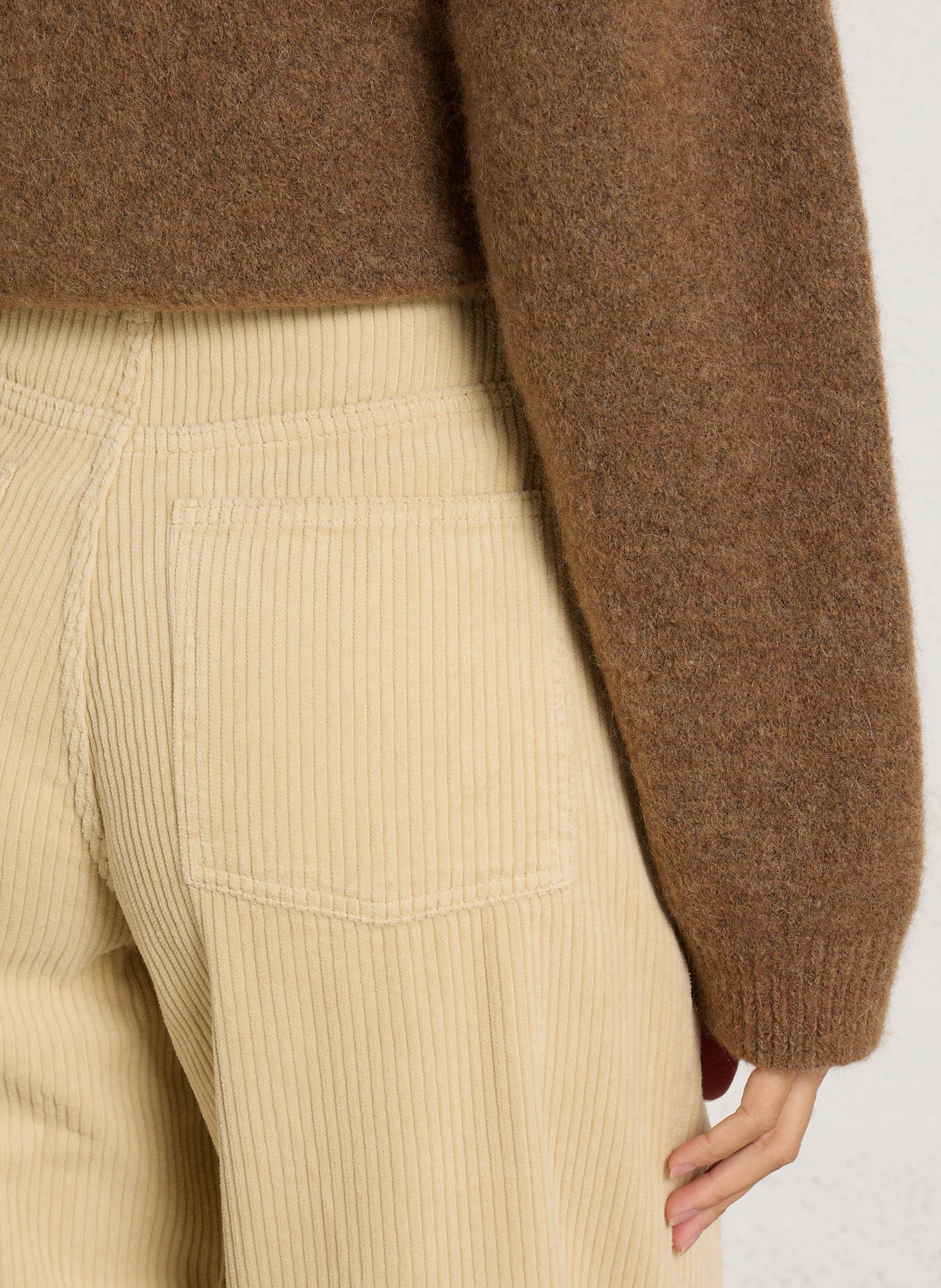 Gerade geschnittene Baumwoll-Cordhose THE NEW SOCIETY Beige