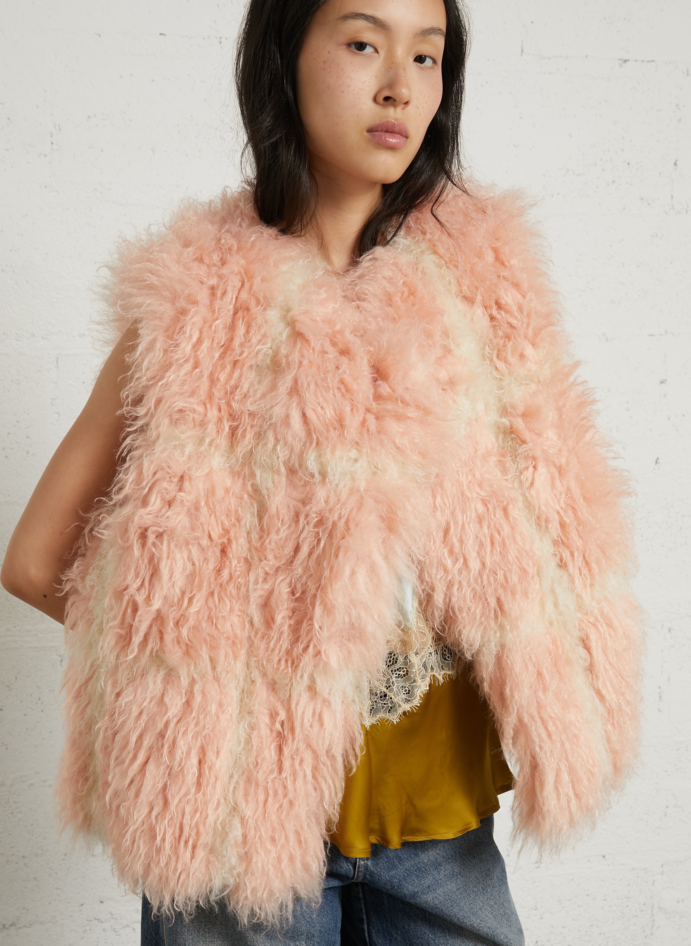 Mouwloos vest van imitatiebont MES DEMOISELLES Roze