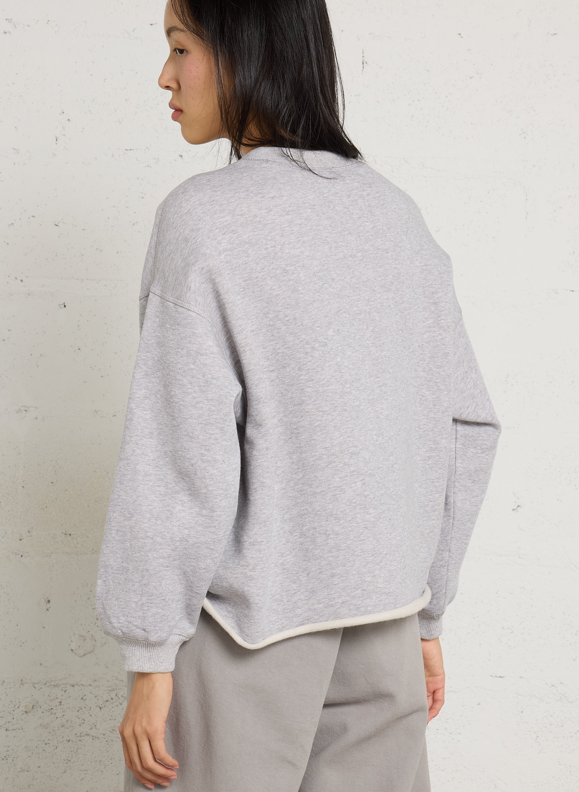 Gestreepte, oversized sweater met ronde hals, katoenblend HOD PARIS Grijs