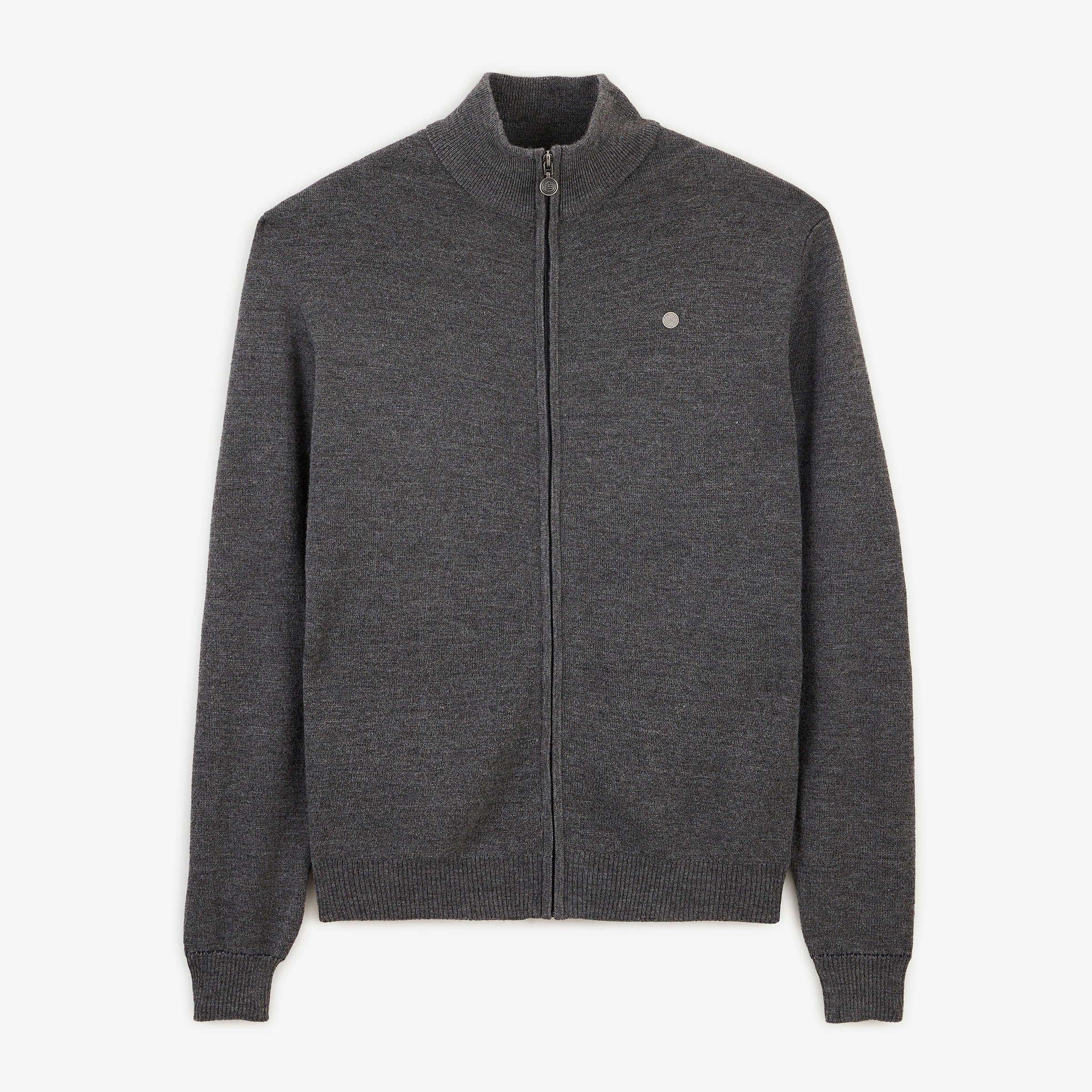 Zipped wool-knit cardigan SERGE BLANCO Grey