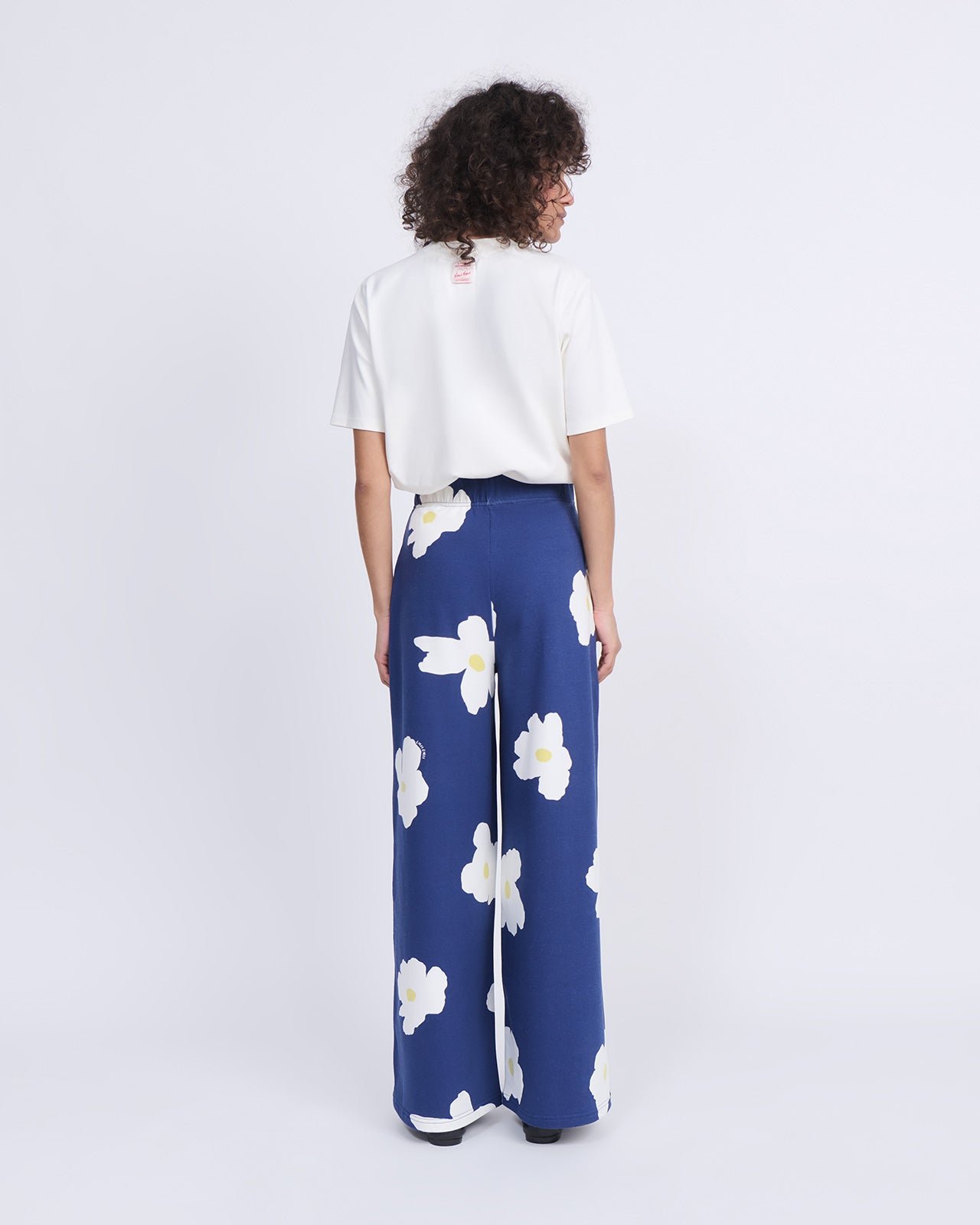 Organic cotton floral print pants EMOI EMOI Blue