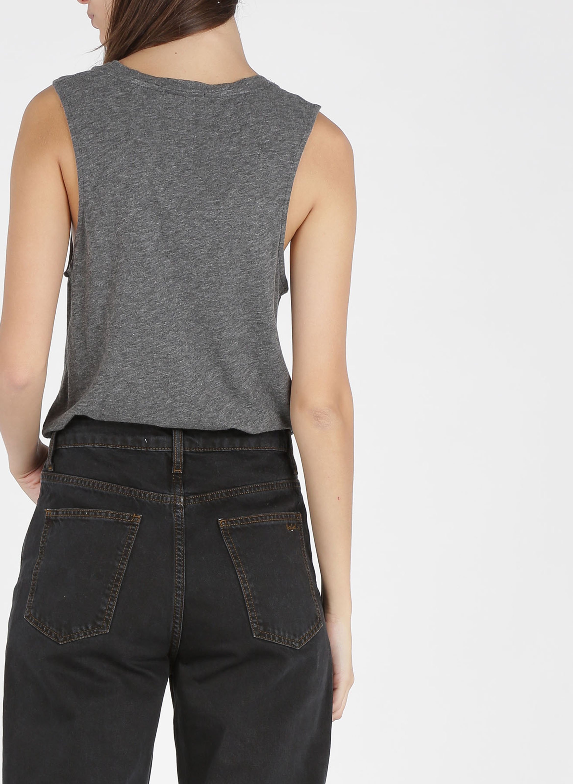 Débardeur col rond en coton mélangé AMERICAN VINTAGE Gris