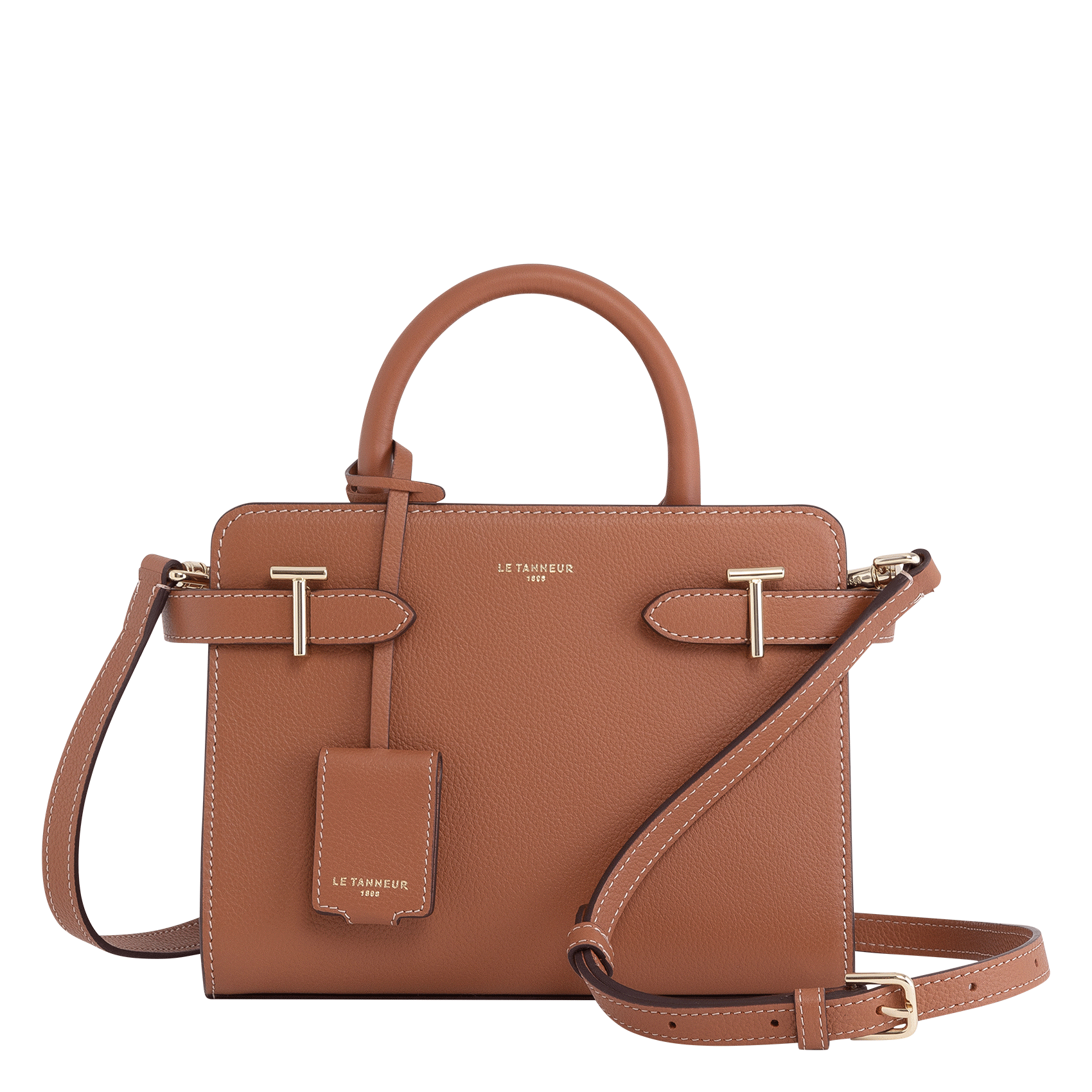 Leather handbag LE TANNEUR Brown