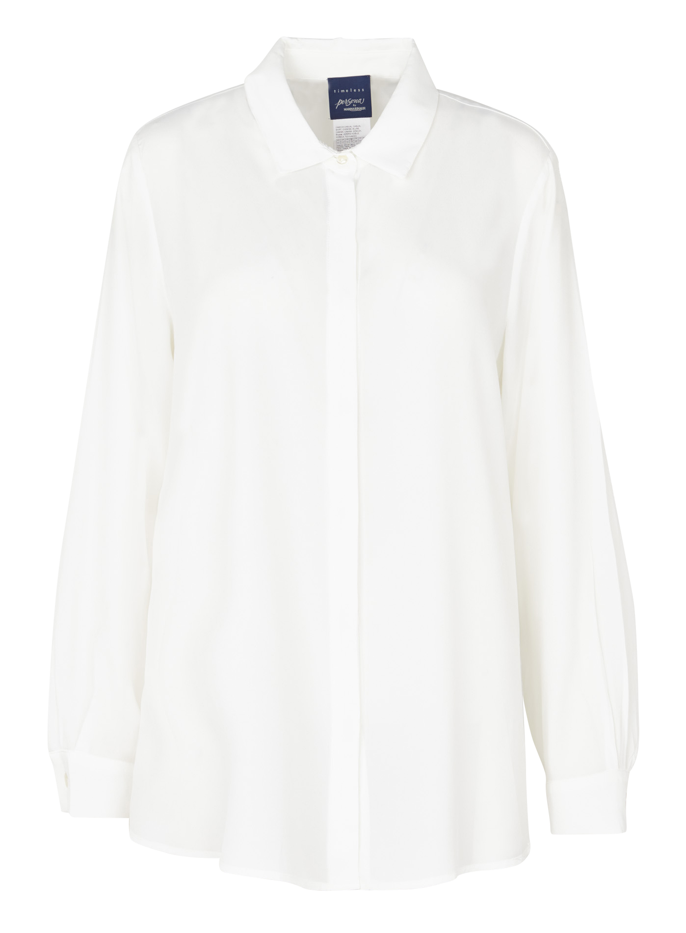 Bluse mit klassischem Kragen PERSONA by Marina Rinaldi Weiss