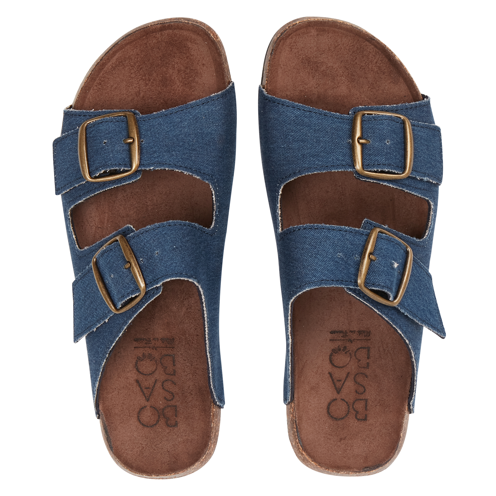 Sandales plates en tissus BOSABO Bleu