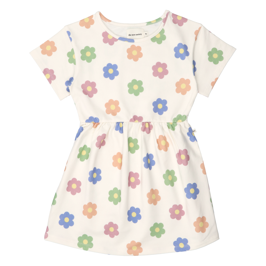 Robe courte col rond imprimée en coton stretch  THE NEW SOCIETY Blanc