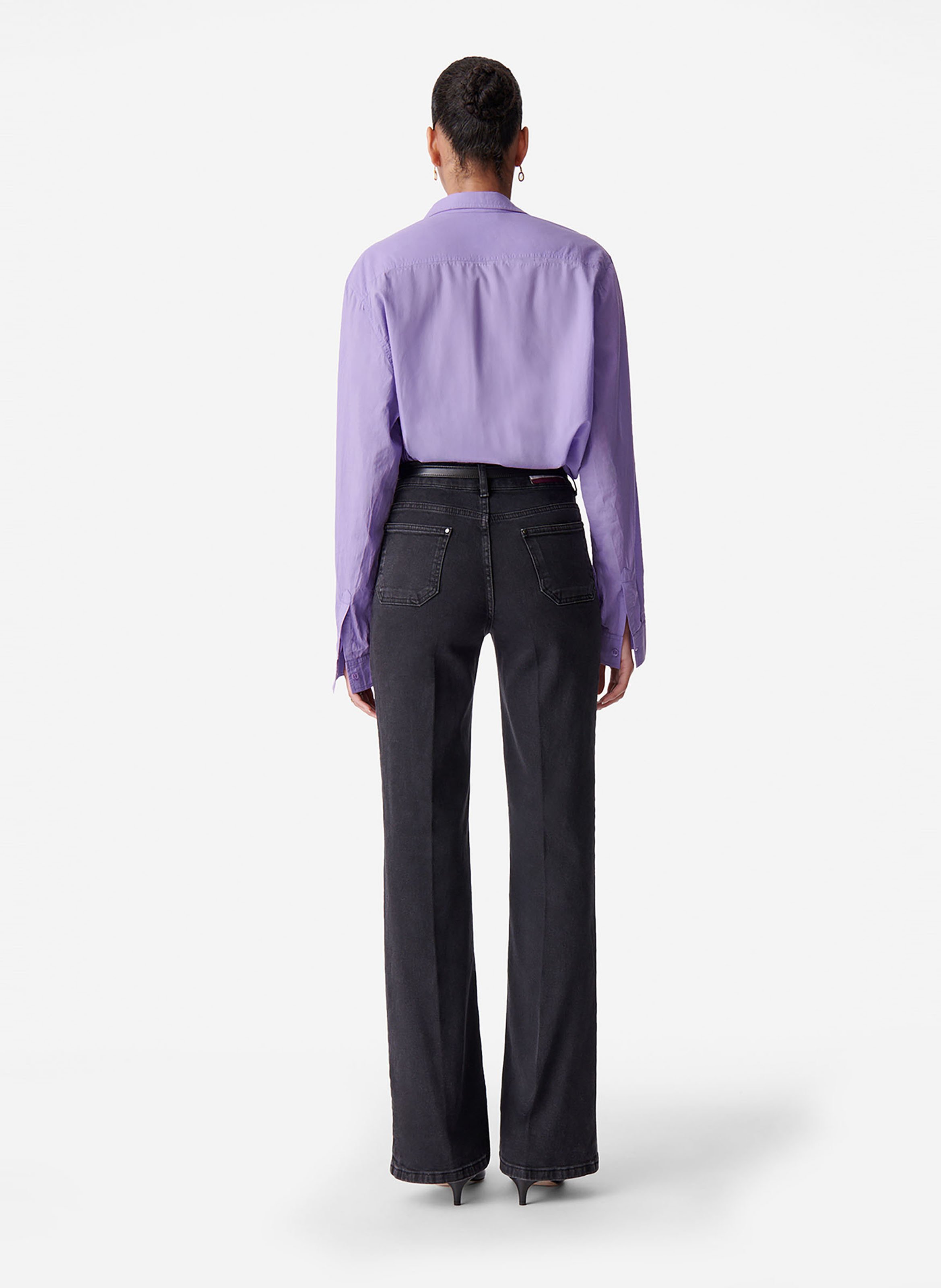 Rechte jeans met hoge taille - katoenblend VANESSA BRUNO Zwart