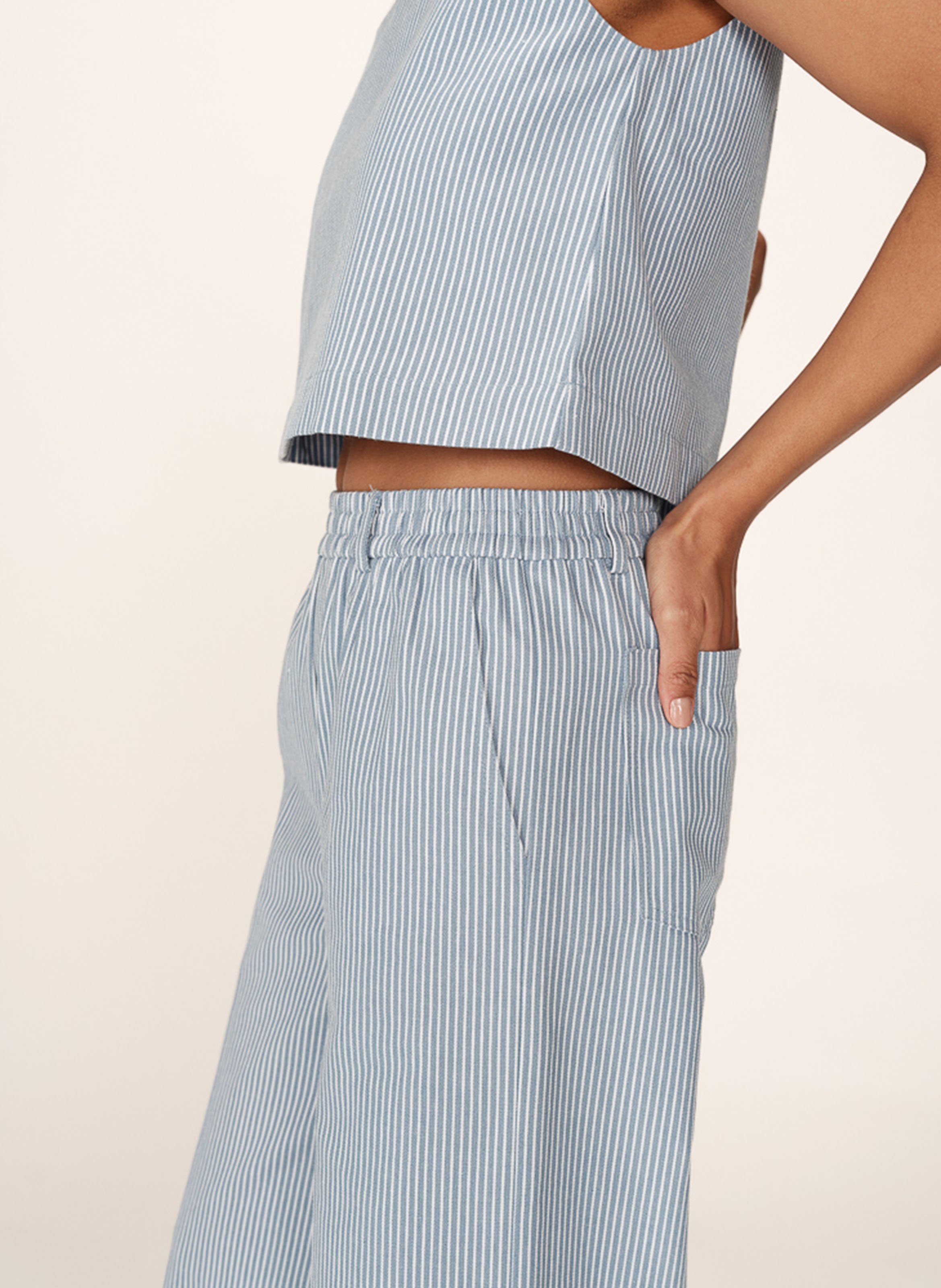Pantalon droit rayé GRACE ET MILA Blue