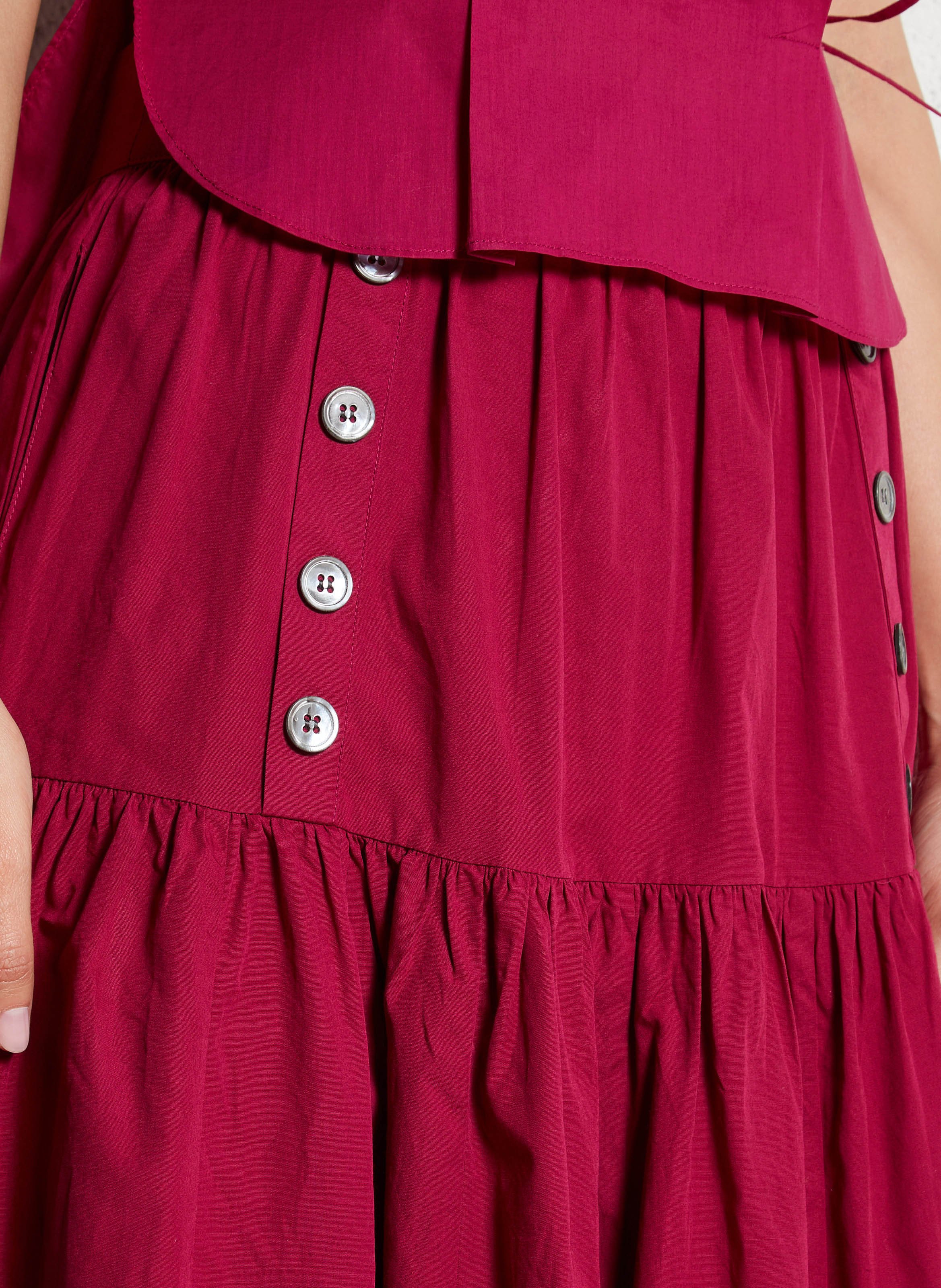 Anaïs cotton midi skirt ANTIK BATIK Red