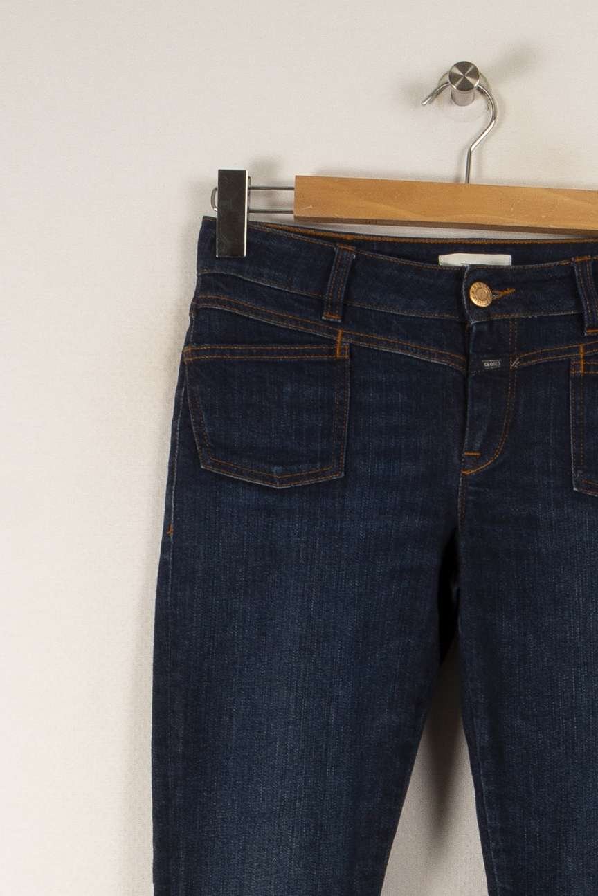 Cropped slim jeans with studs CLOSED - Seconde Main Blue