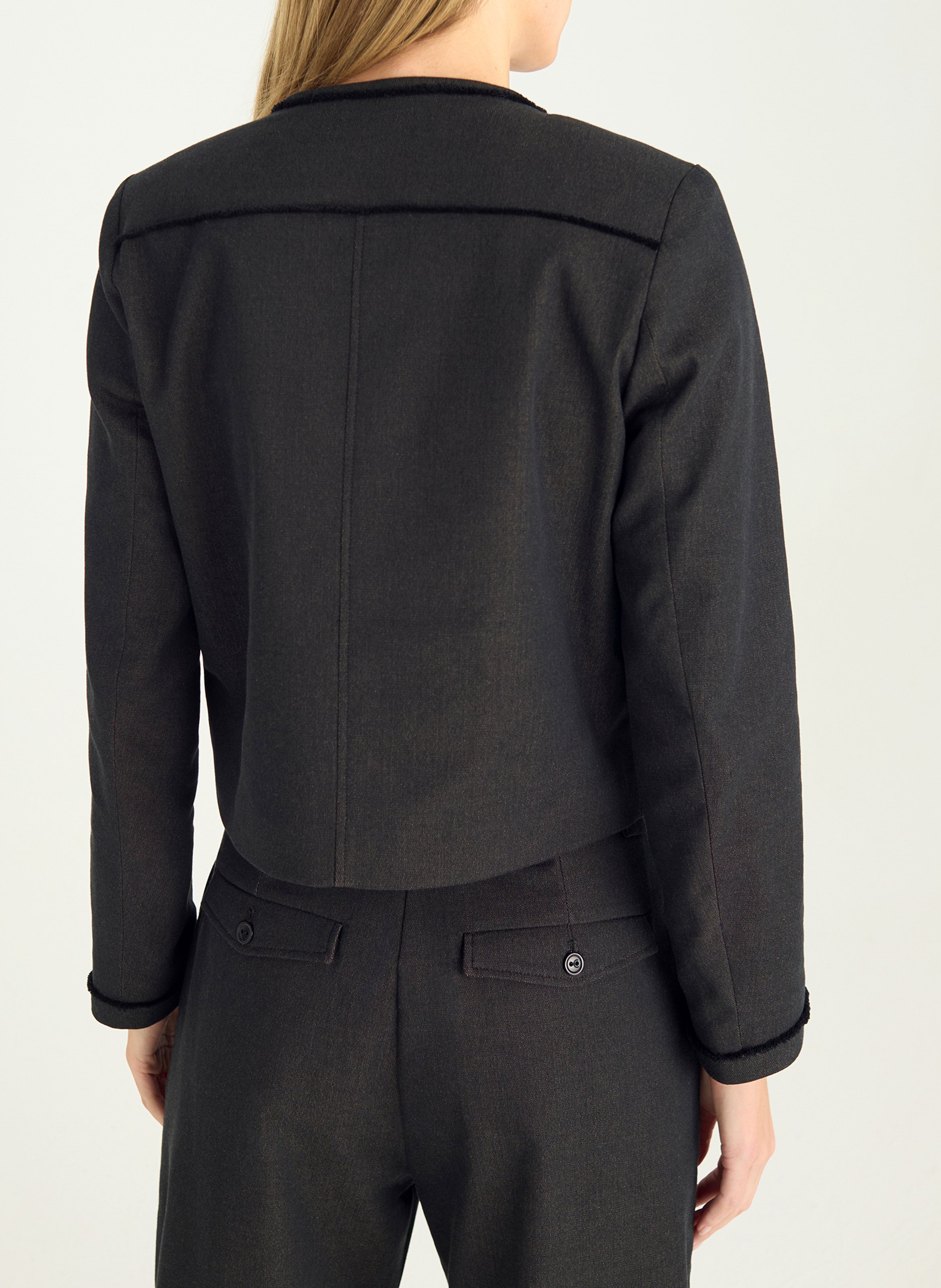 Veste courte boutonnée unie COTELAC Noir