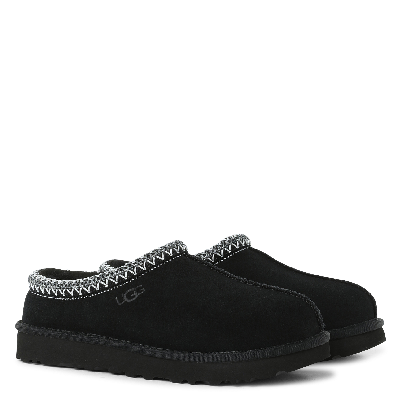 Deels leren klompen UGG Zwart