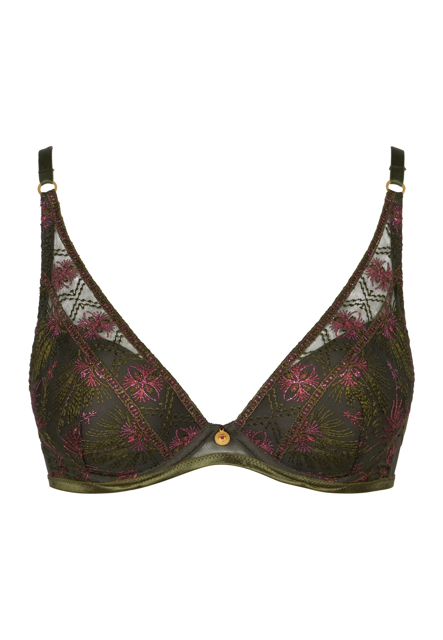 A Fleur De Toi scarf-style plunge bra AUBADE Green
