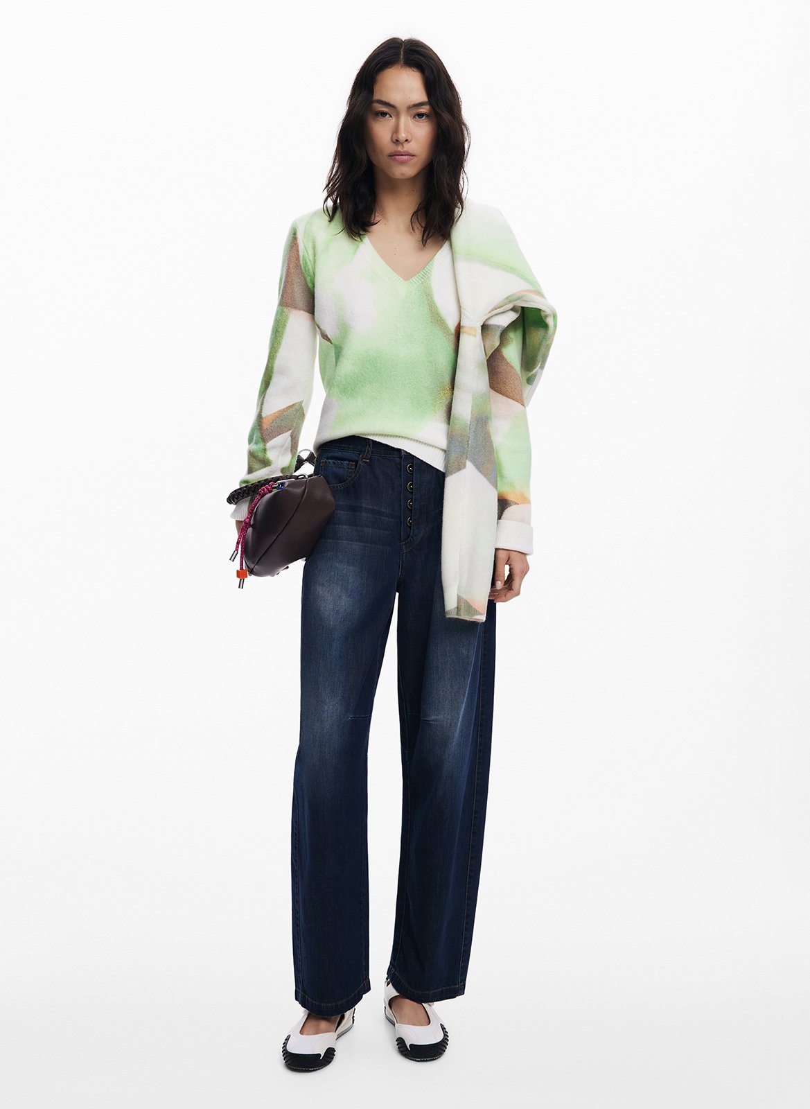 Jean ballon en coton mélangé DESIGUAL Bleu