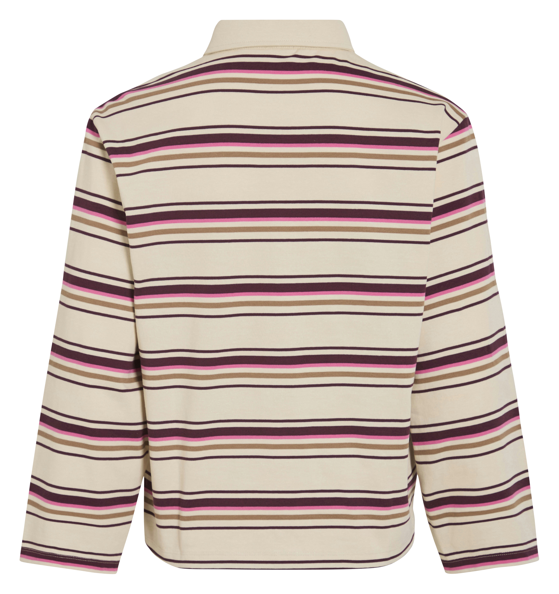 Top col polo en coton bio mélangé VILA Beige