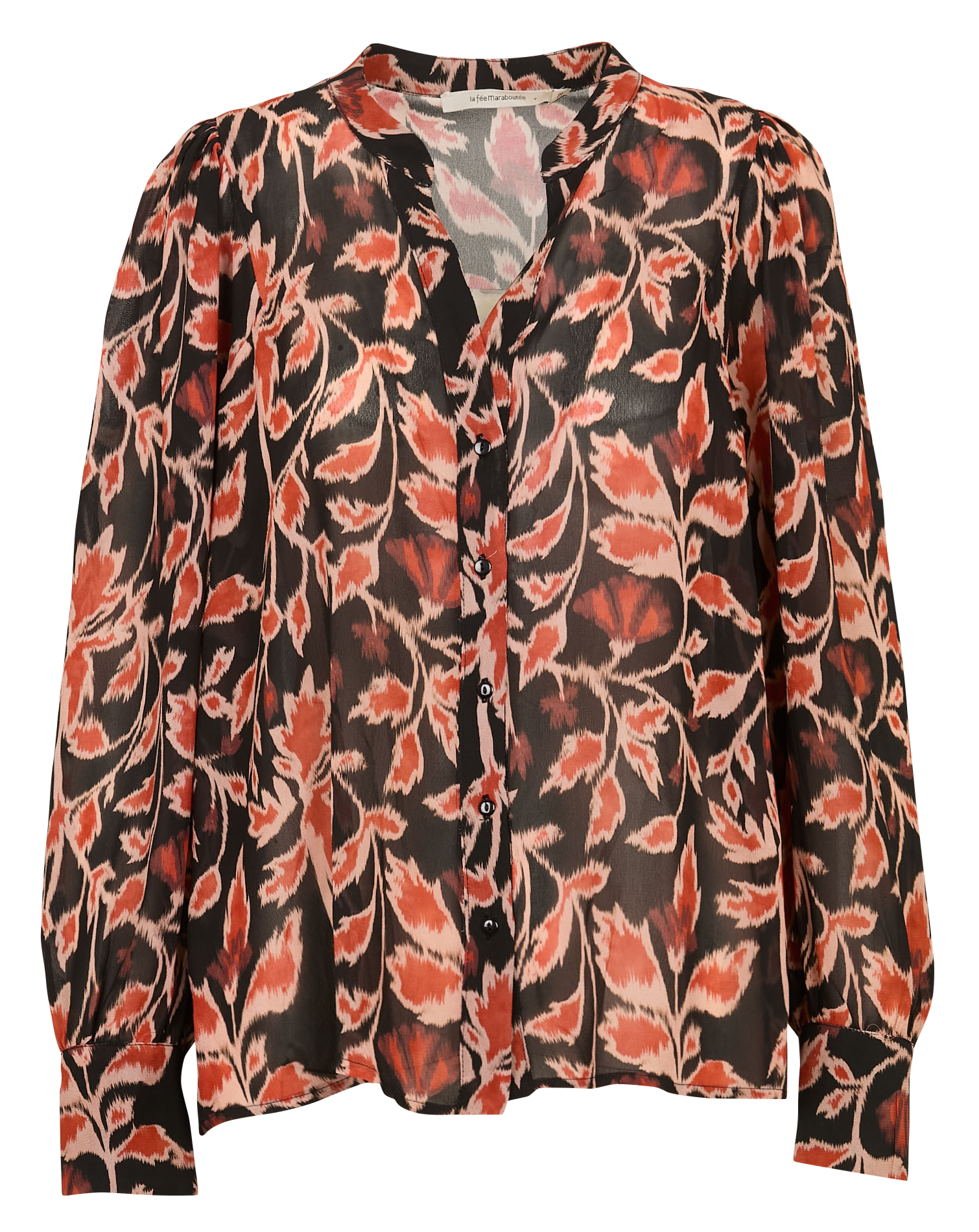 Bedruckte Bluse mit Henley-Ausschnitt LA FEE MARABOUTEE Mehrfarbig