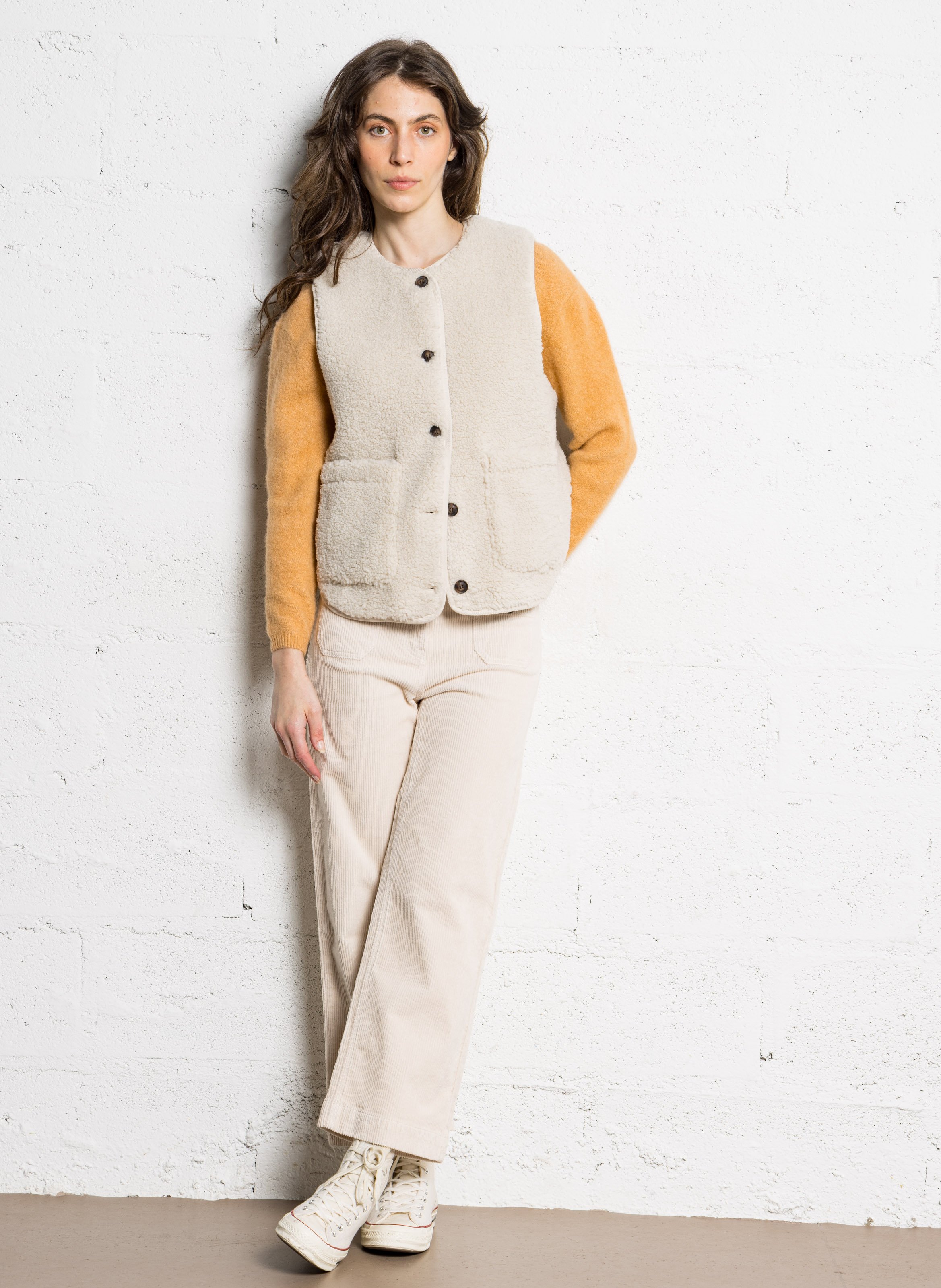 Veste sherpa à col rond HARTFORD Multicolore