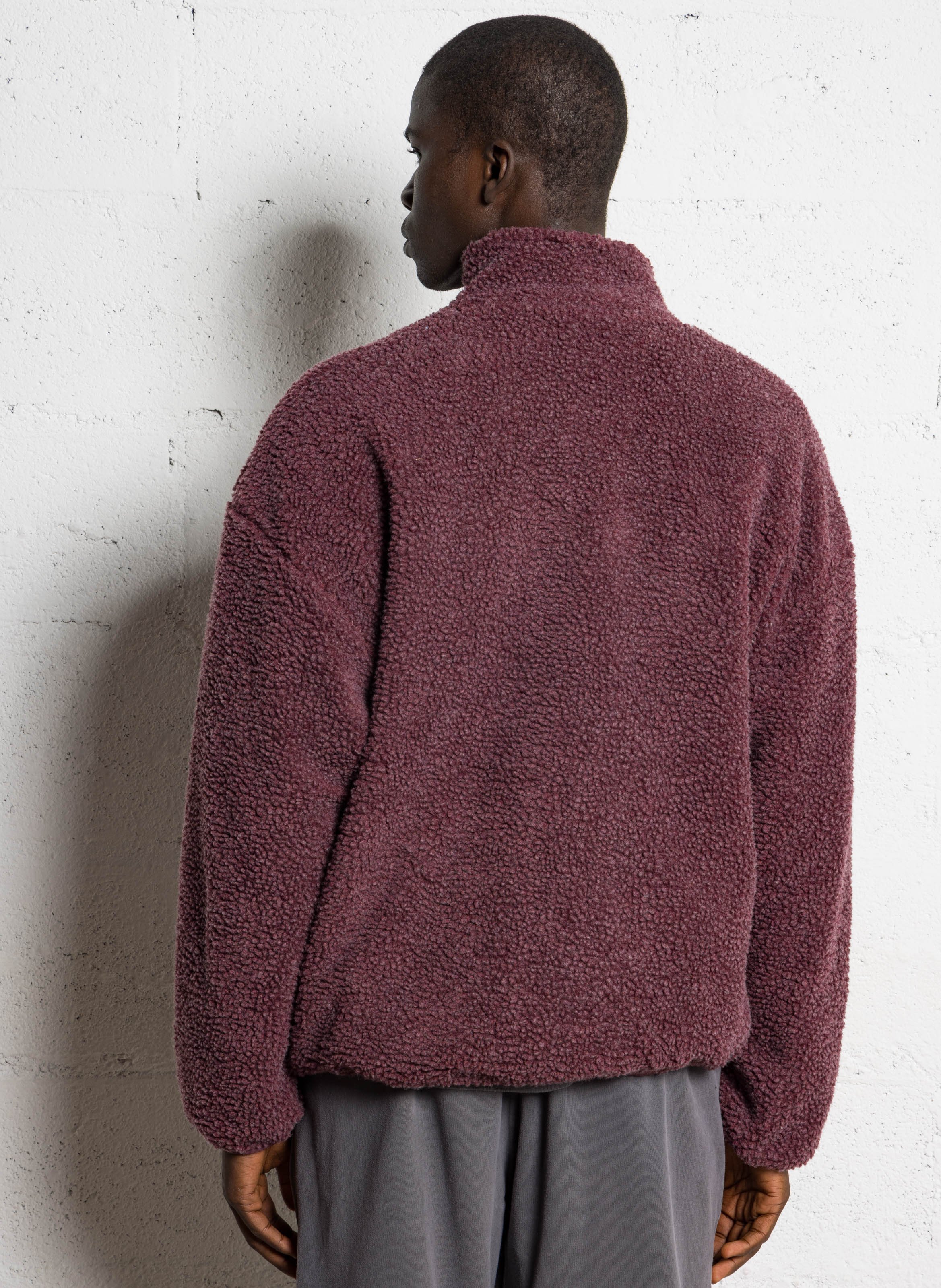 High-neck sherpa jacket AMERICAN VINTAGE Red