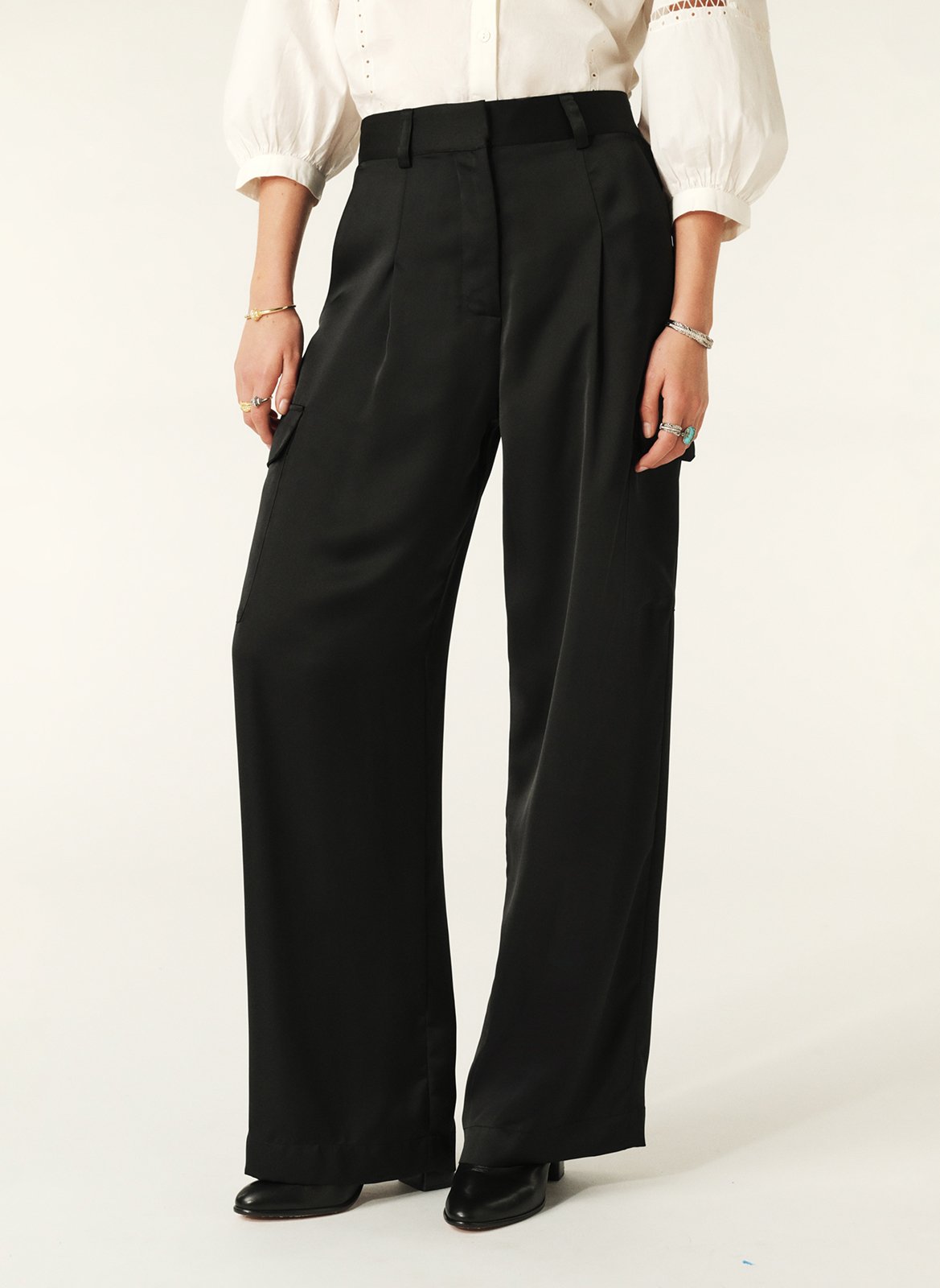 Pantalon large taille haute BA&SH Noir